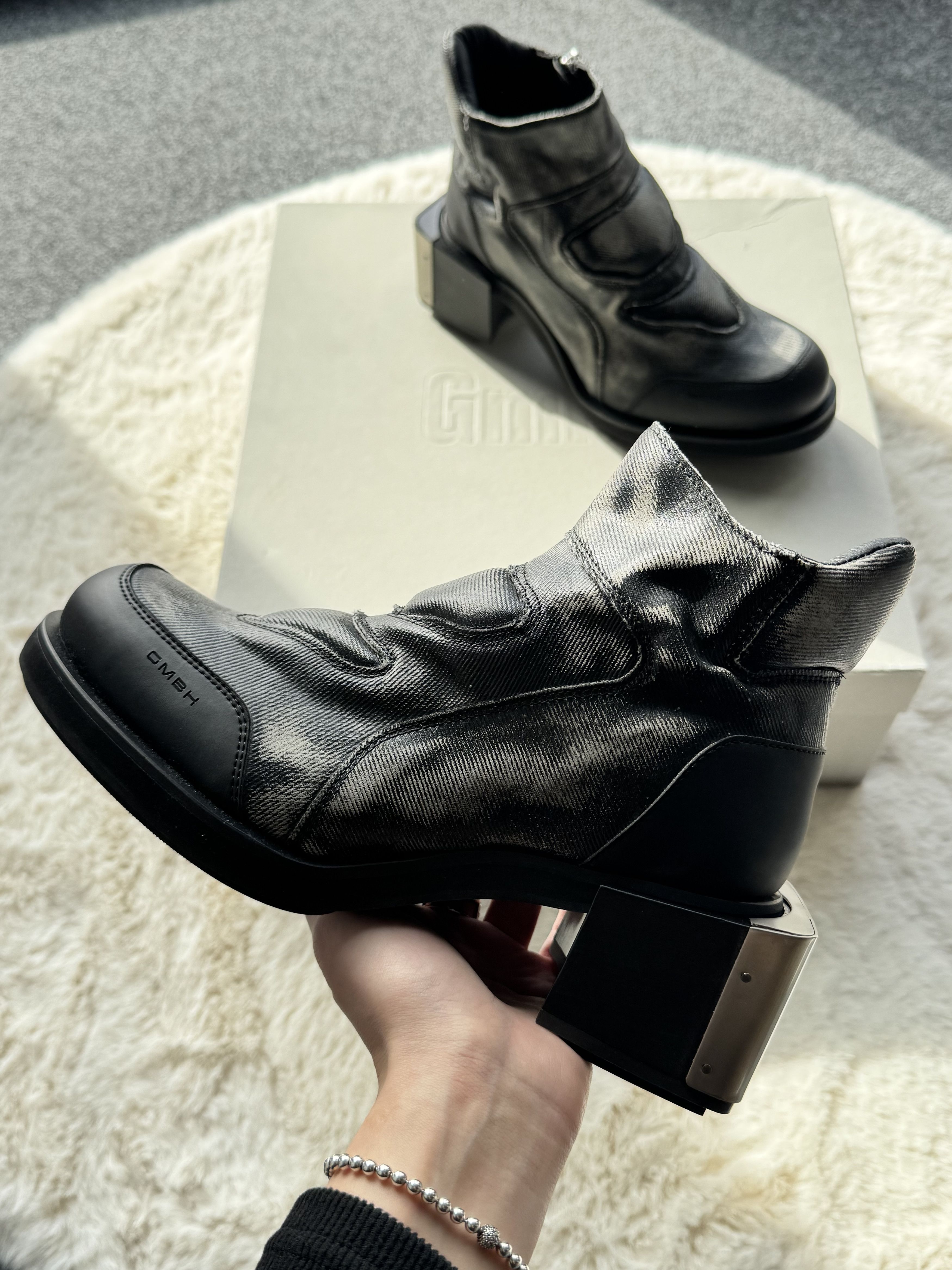GmbH GmbH Baris black ankle boots heels on pole 37 Size US 7 / IT 37 - 4 Thumbnail