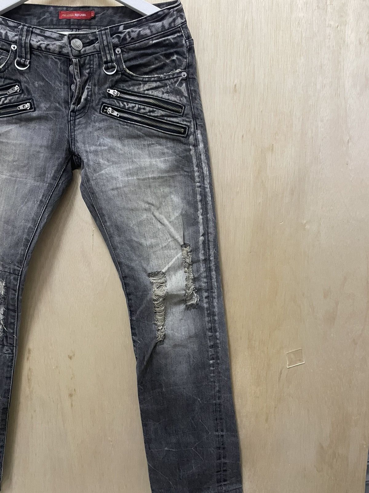 Vintage Placeplan RED LABEL Distressed Jeans Size US 32 / EU 48 - 3 Thumbnail