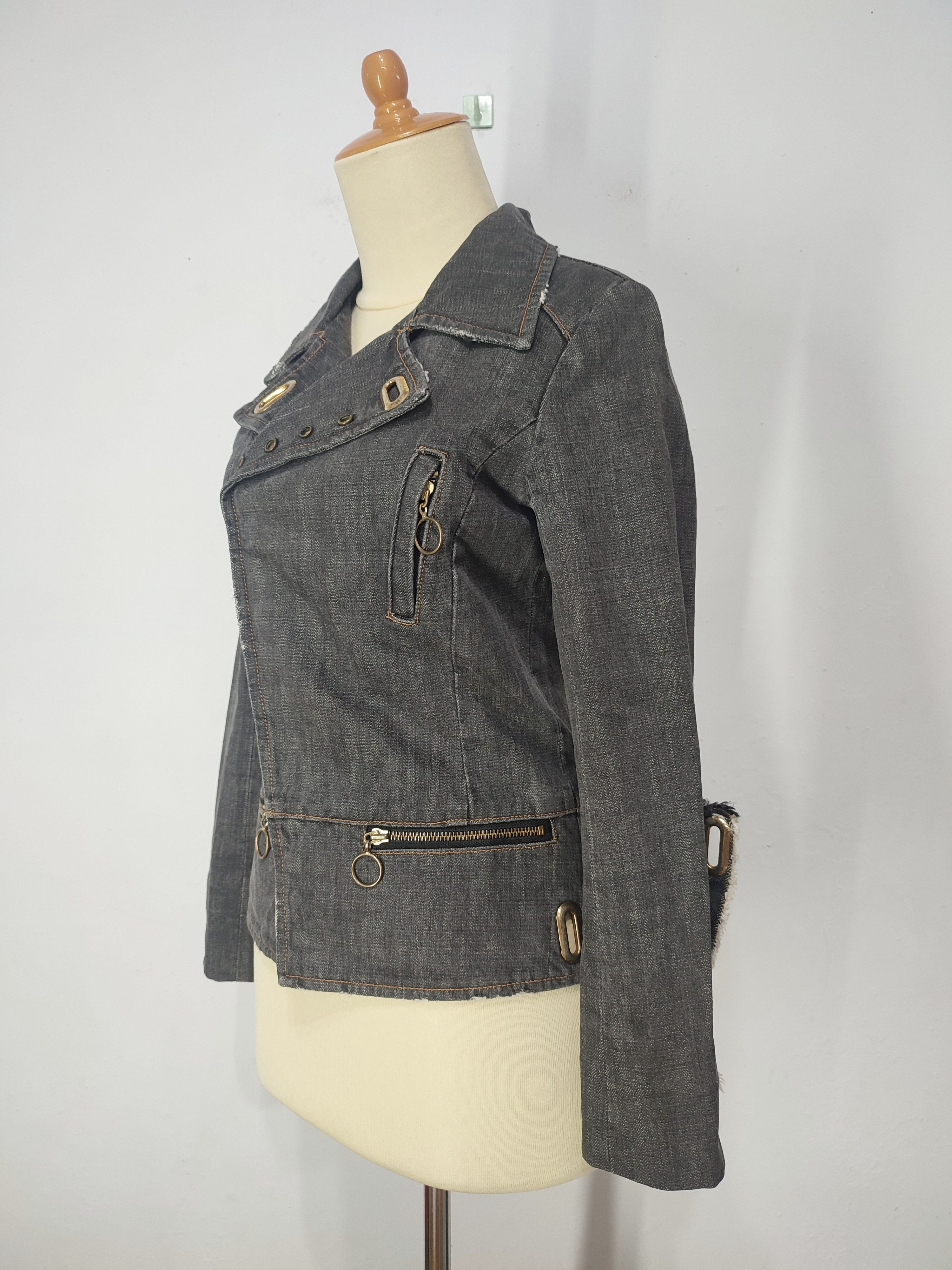 Japanese Brand Seraphim Div- Punk Asymmetric Zip Panel Archive Denim Jacket Size M / US 6-8 / IT 42-44 - 5 Thumbnail