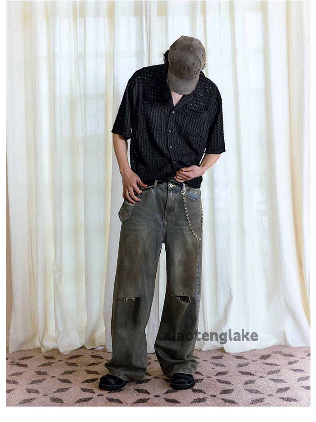 Vintage Unisex washed punk hiphop cargo hollow yuppie shirt Size US L / EU 52-54 / 3 - 7 Thumbnail
