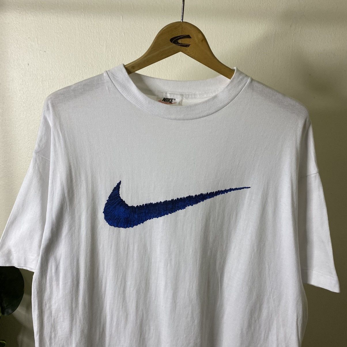 Nike Vintage 1990s Nike Big Swoosh T Shirt Size US XL / EU 56 / 4 - 2 Thumbnail