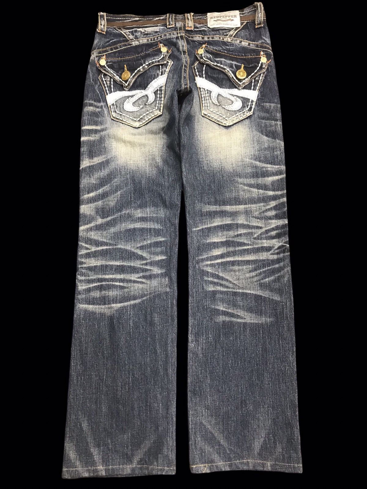 Japanese Brand 💥ARCHIVAL💥VERY RARE THE REDPEPPER SICK DESIGN DENIM F204 Size US 31 - 1 Thumbnail