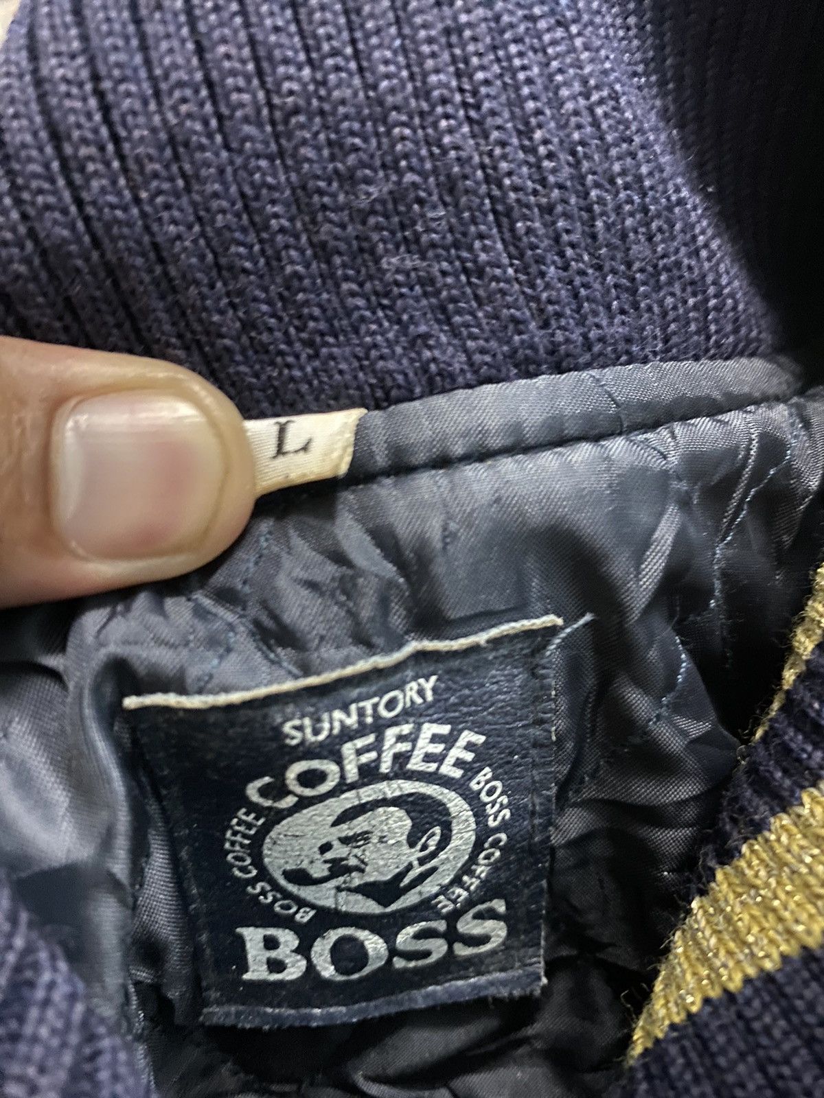 Vintage Vintage Suntory boss coffee varsity wool jacket Size US L / EU 52-54 / 3 - 17 Thumbnail