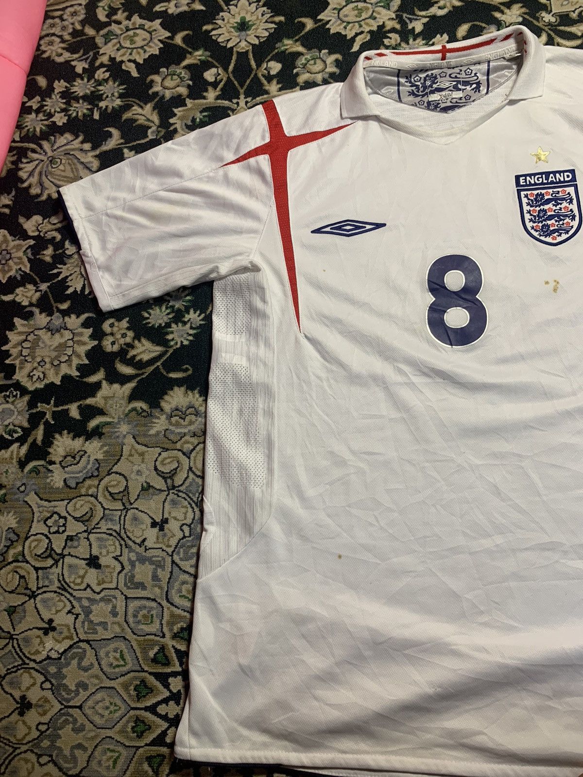 Chelsea Soccer × Umbro 2005/2007 LEGEND FRANK LAMPARD ON ENGLAND HOME JERSEY Size US M / EU 48-50 / 2 - 3 Thumbnail