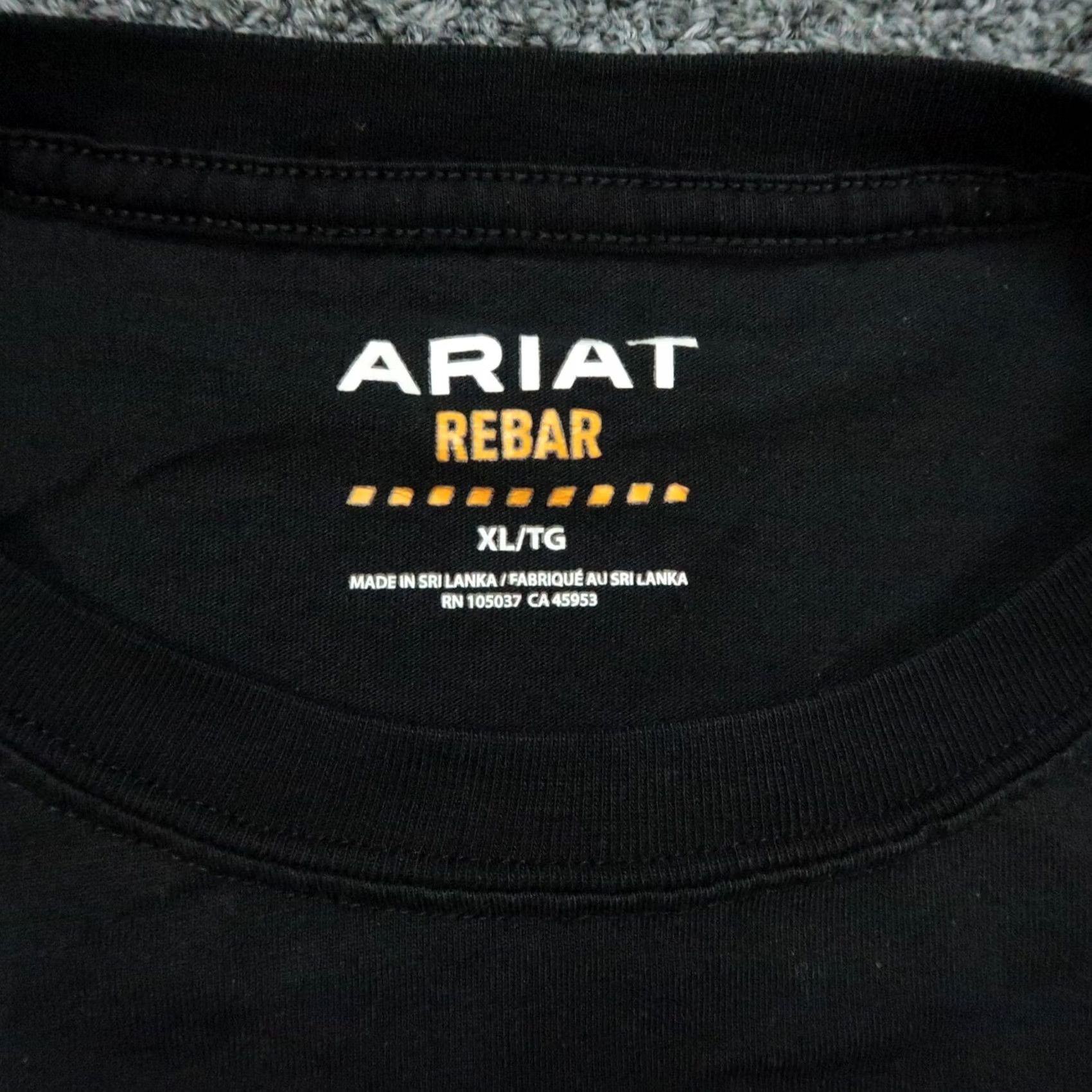 Ariat Ariat Shirt Mens XL Black Long Sleeve Tee Rebar Print Workwear Hard Hat Graphic Print Crew Neck Size US XL / EU 56 / 4 - 4 Thumbnail