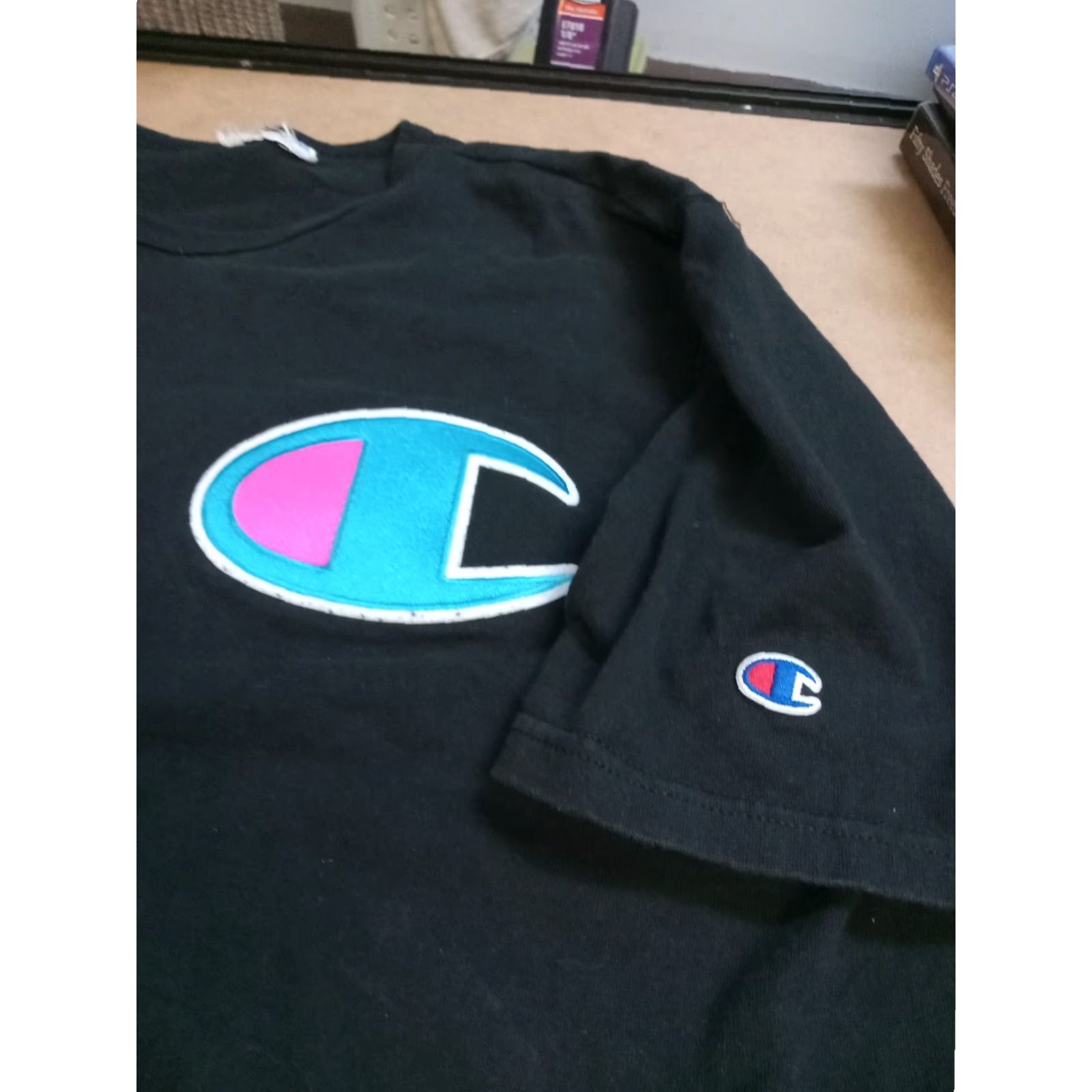 Champion Champion T-Shirt XL Black Men 46" x 28" Regular Size Large SS Short Sleeve Shirt Mens Black XL Size US XL / EU 56 / 4 - 5 Thumbnail