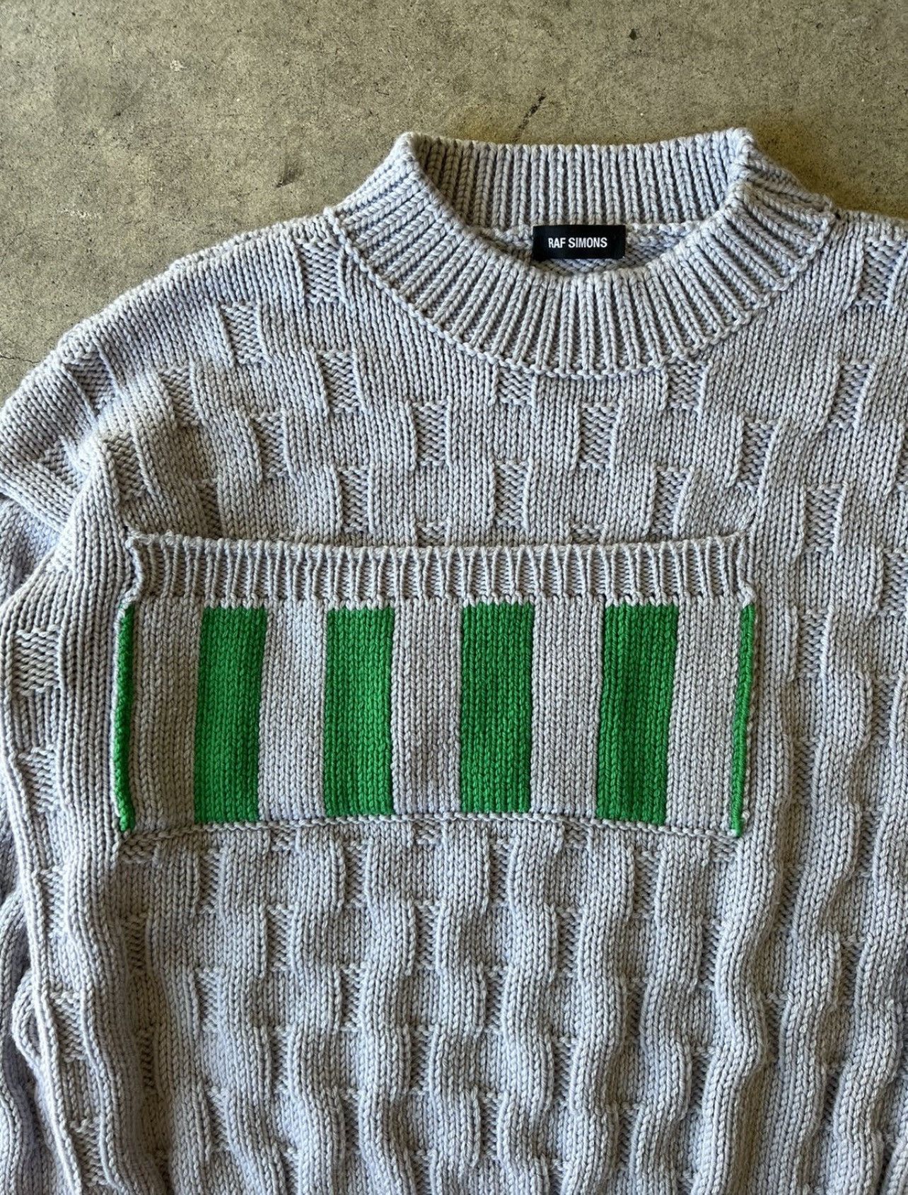 Raf Simons Raf Simons FW17 Disturbed Grey Lavender Green Knit Sweater Size US M / EU 48-50 / 2 - 2 Thumbnail