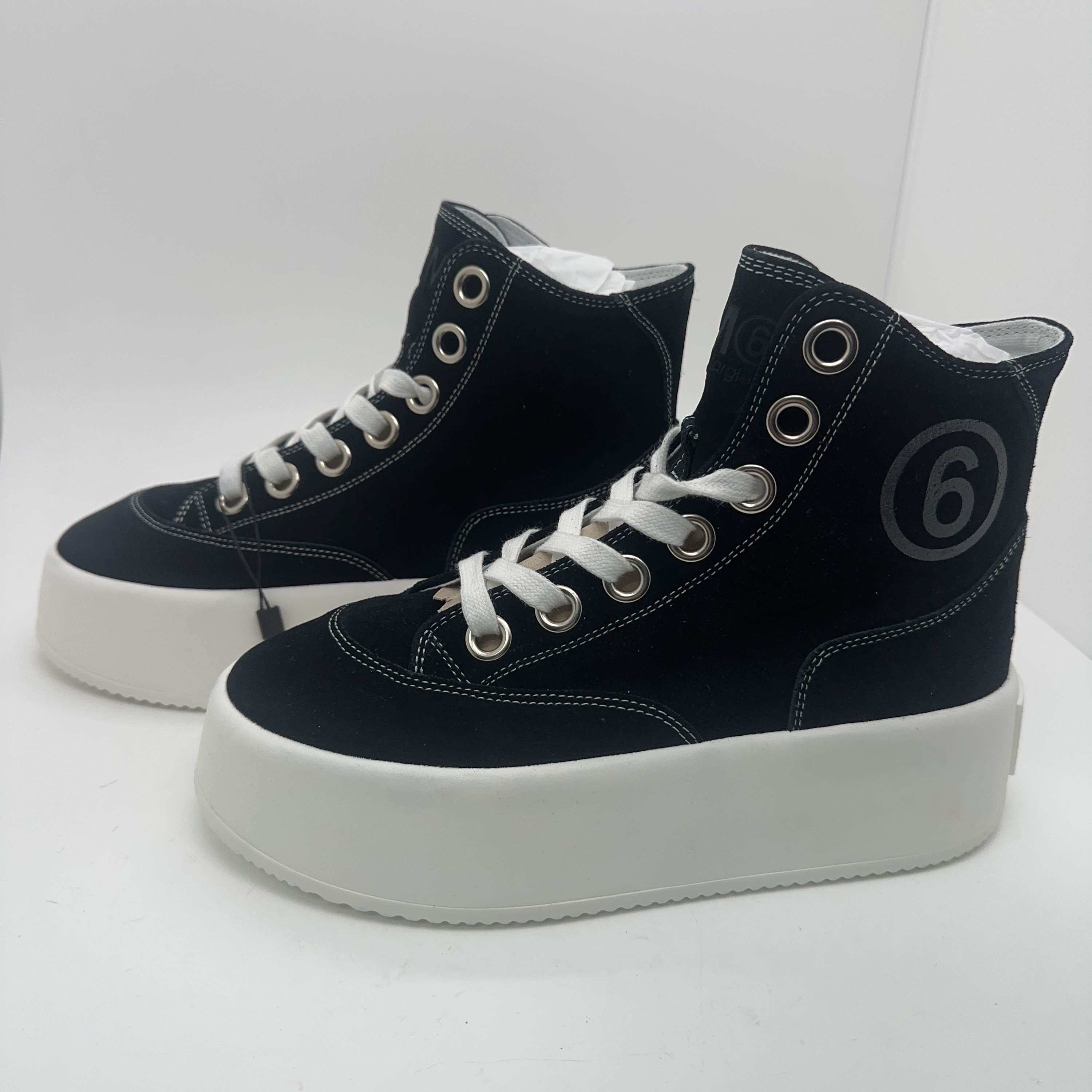 MM6 MM6 Maison Margiela Logo High Top Sneakers Size 37.5 Size US 7.5 / IT 37.5 - 1 Thumbnail