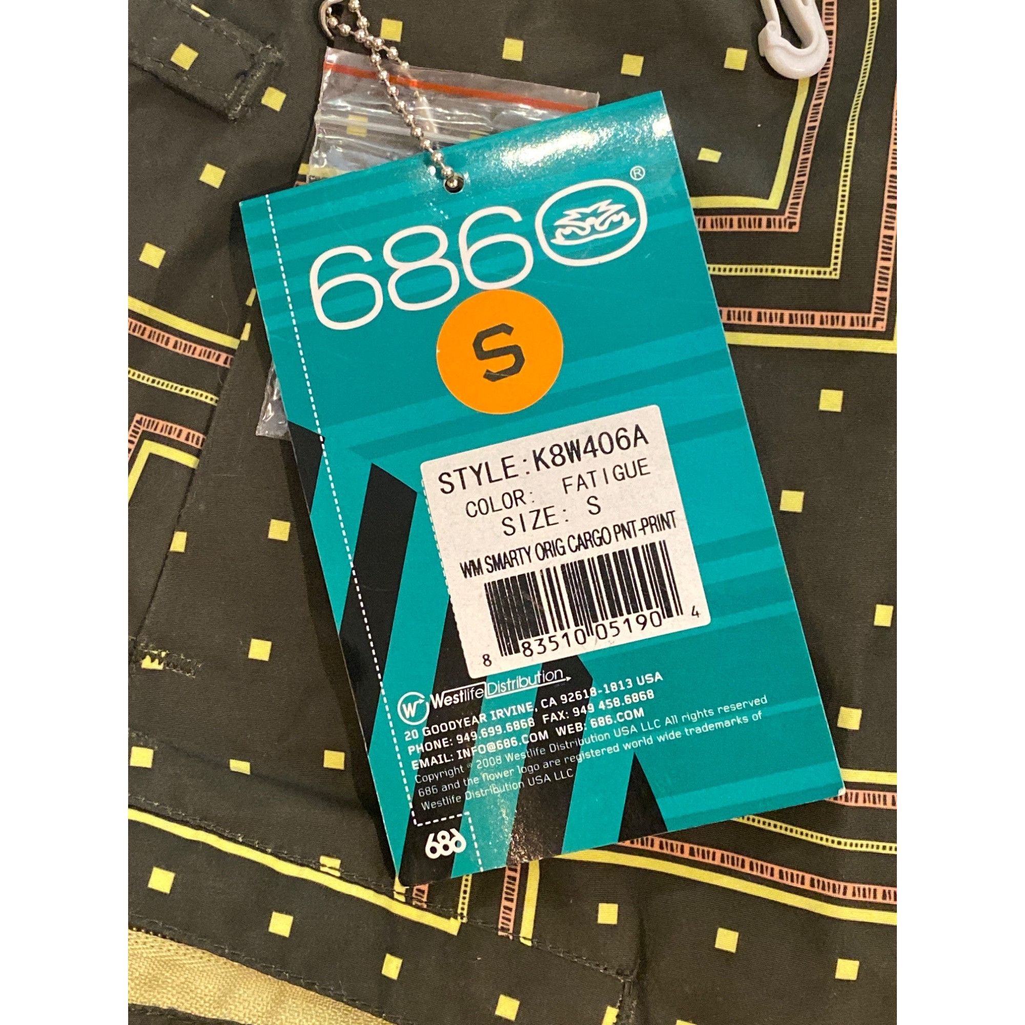 686 NWT 686 Smarty Original Cargo Ski Pants Zig Zag W's S Remove Size 28" / US 6 / IT 42 - 6 Thumbnail