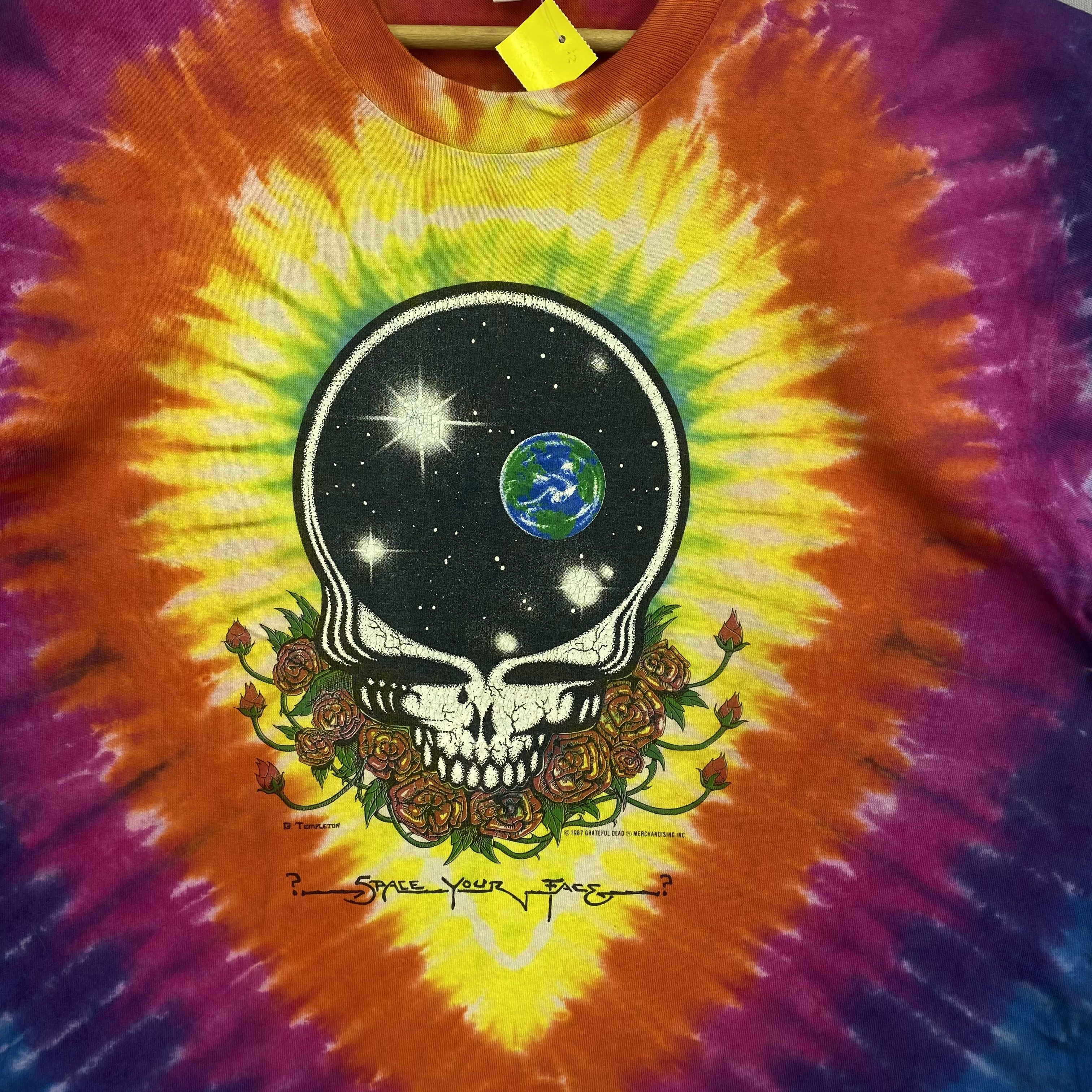Band Tees × Vintage Vintage 80s Grateful Dead T-Shirt Space Your Face Dye Tees Size US L / EU 52-54 / 3 - 3 Thumbnail