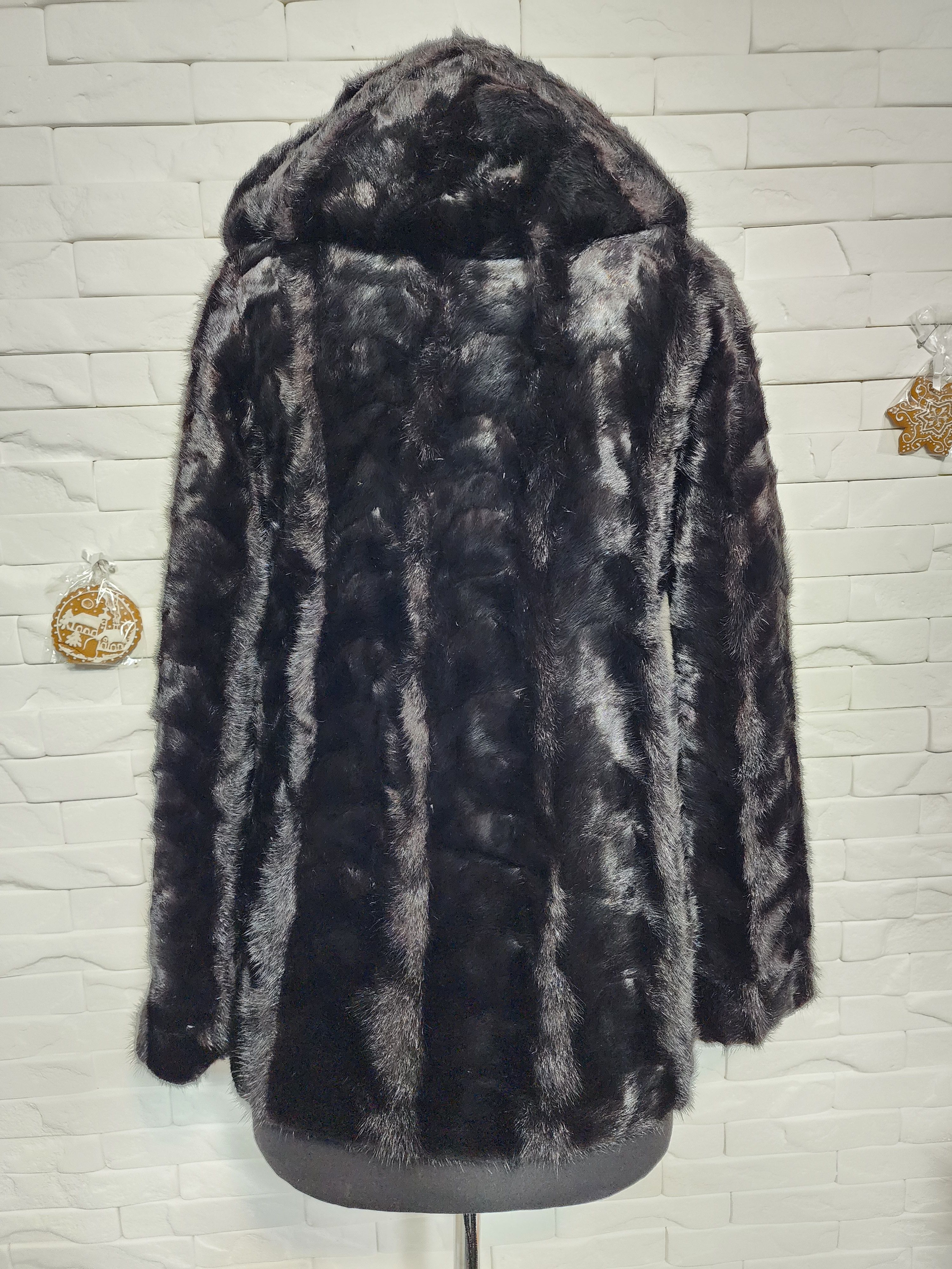 Furla Black Mink Fur Coat with Hood: Women's Luxury Outerwear Size S / US 4 / IT 40 - 2 Thumbnail