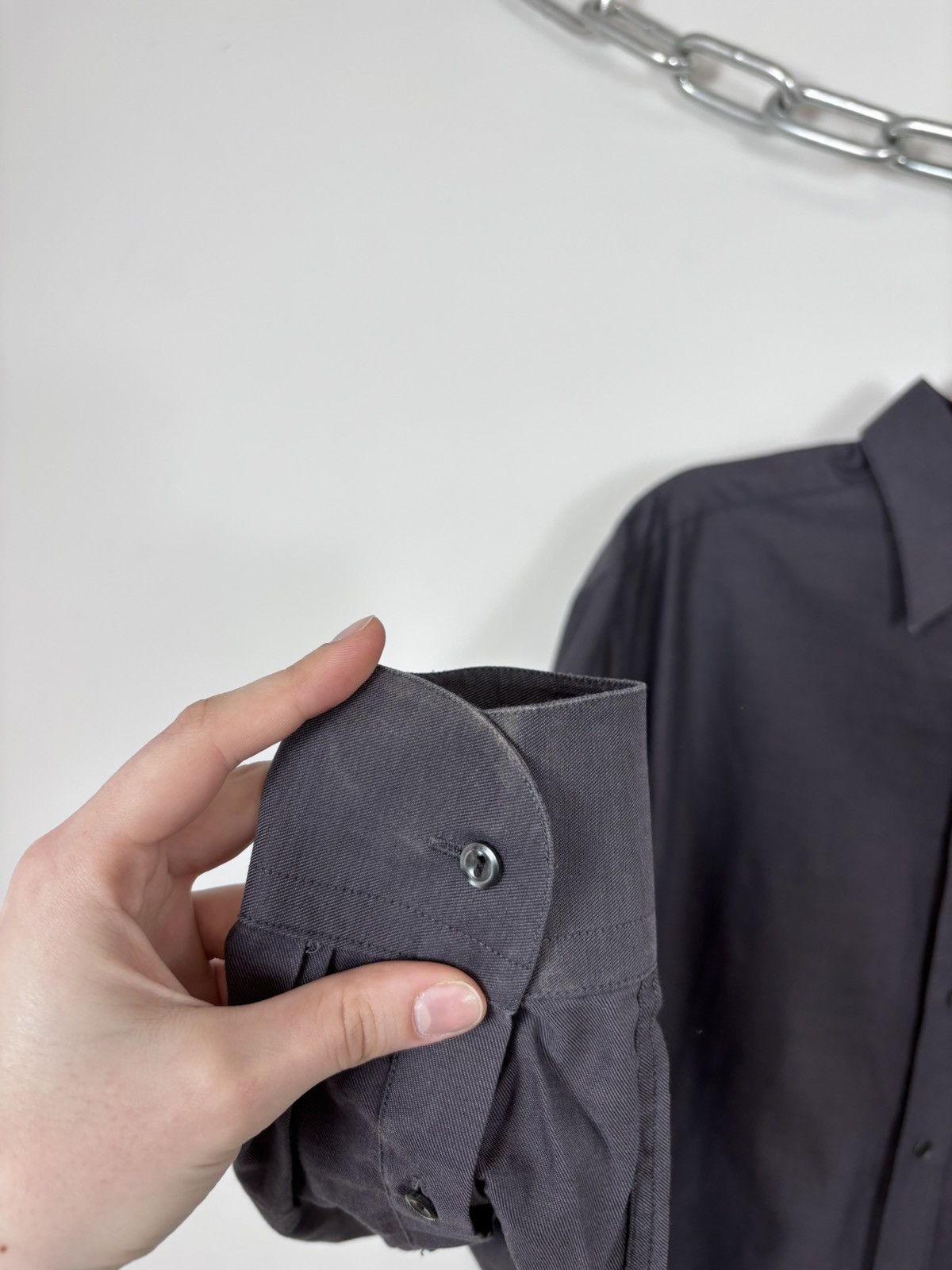 Eton Eton Elastar Vintage Men’s Navy Grey Button Up Shirt Size US XL / EU 56 / 4 - 11 Thumbnail
