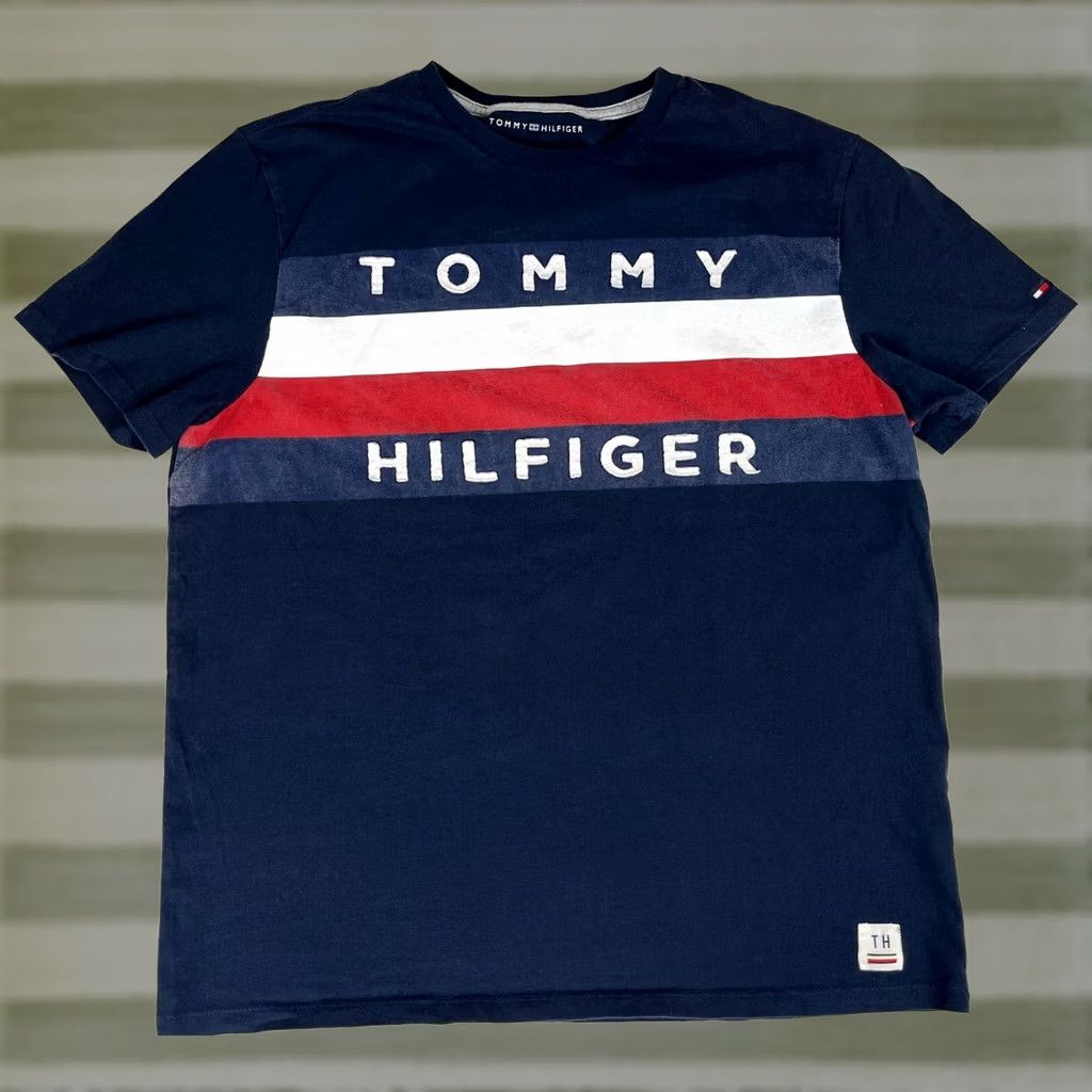Tommy Hilfiger Tommy Hilfiger T-Shirt Men’s Crew Neck Short Sleeve Navy 100% Cotton Sz L Size US L / EU 52-54 / 3 - 1 Thumbnail