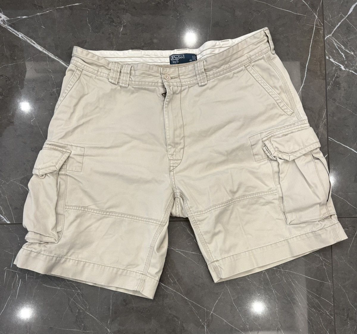 Polo Ralph Lauren Vintage Polo Ralph Lauren Chino Cargo Shorts Beige Tan 38 Size US 38 / EU 54 - 4 Thumbnail