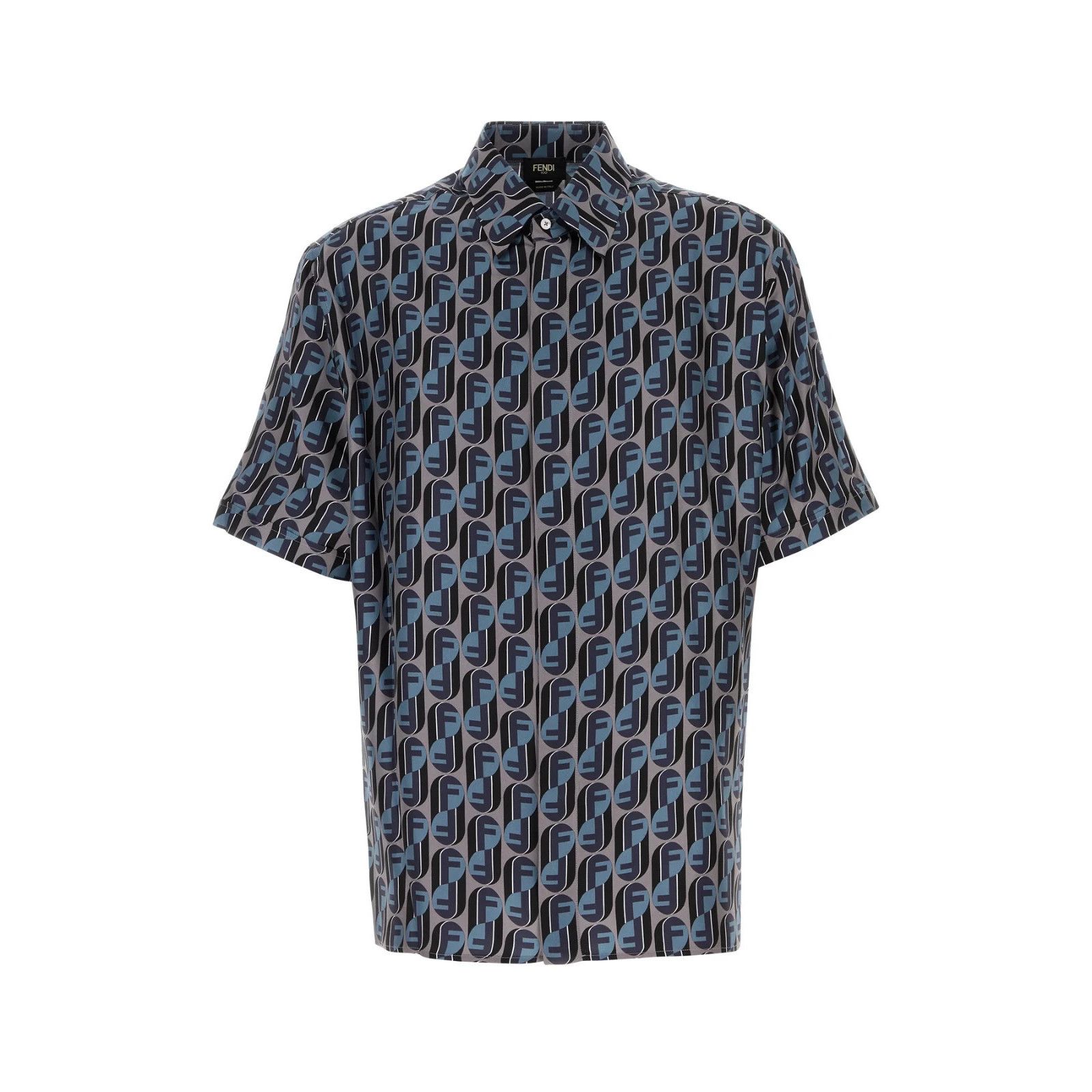 FENDI Printed Silk Shirt Jacket New & Authentic (Men display picture 3