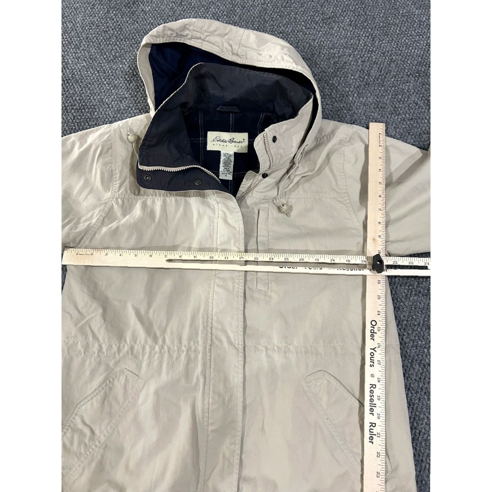 Eddie Bauer VINTAGE Eddie Bauer Jacket Womens Medium Beige Wool Hooded Outdoor Casual Coat Size M / US 6-8 / IT 42-44 - 4 Thumbnail