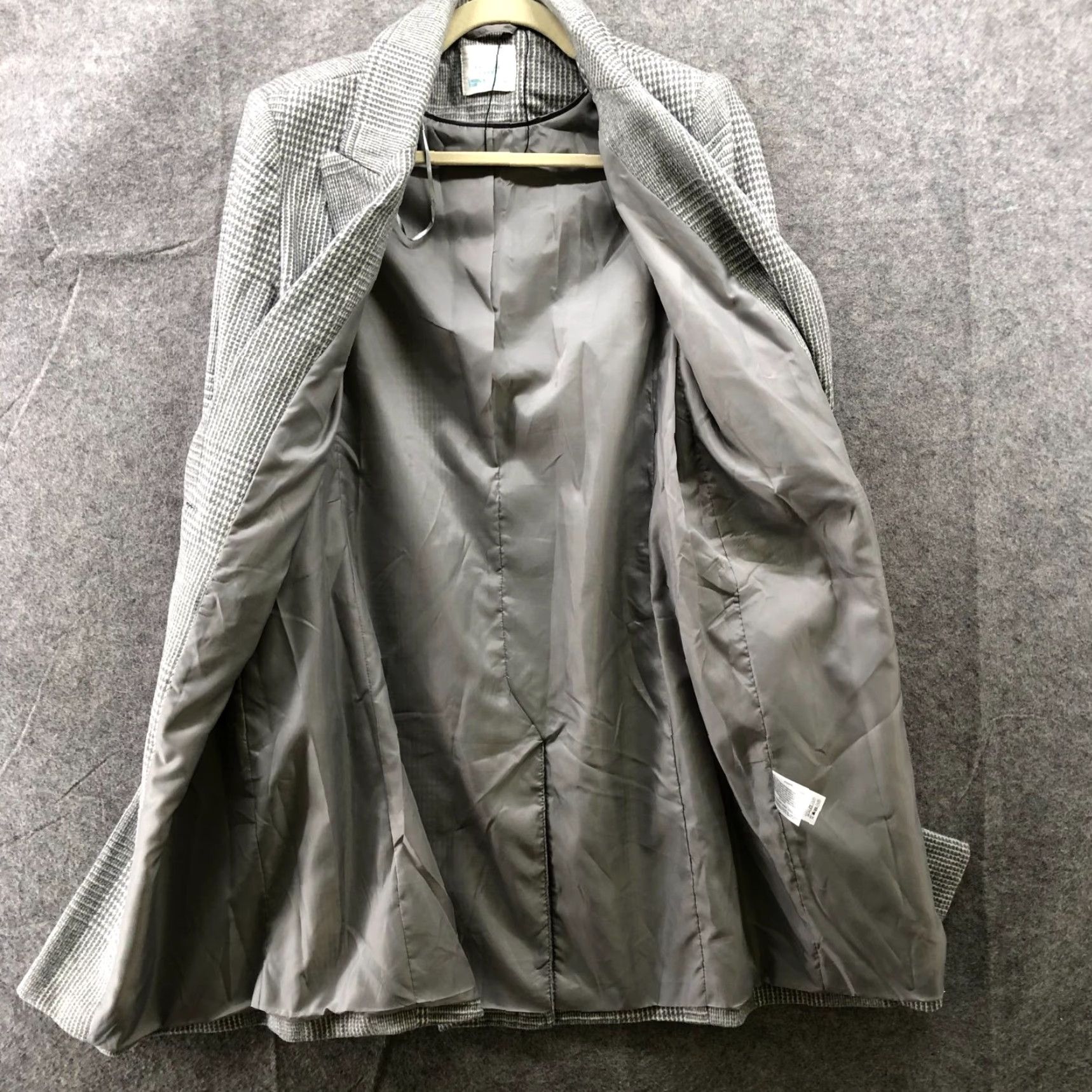 Primark Primark Blazer Womens 4 Gray White Plaid Longline Overcoat Workwear Size S / US 4 / IT 40 - 3 Thumbnail