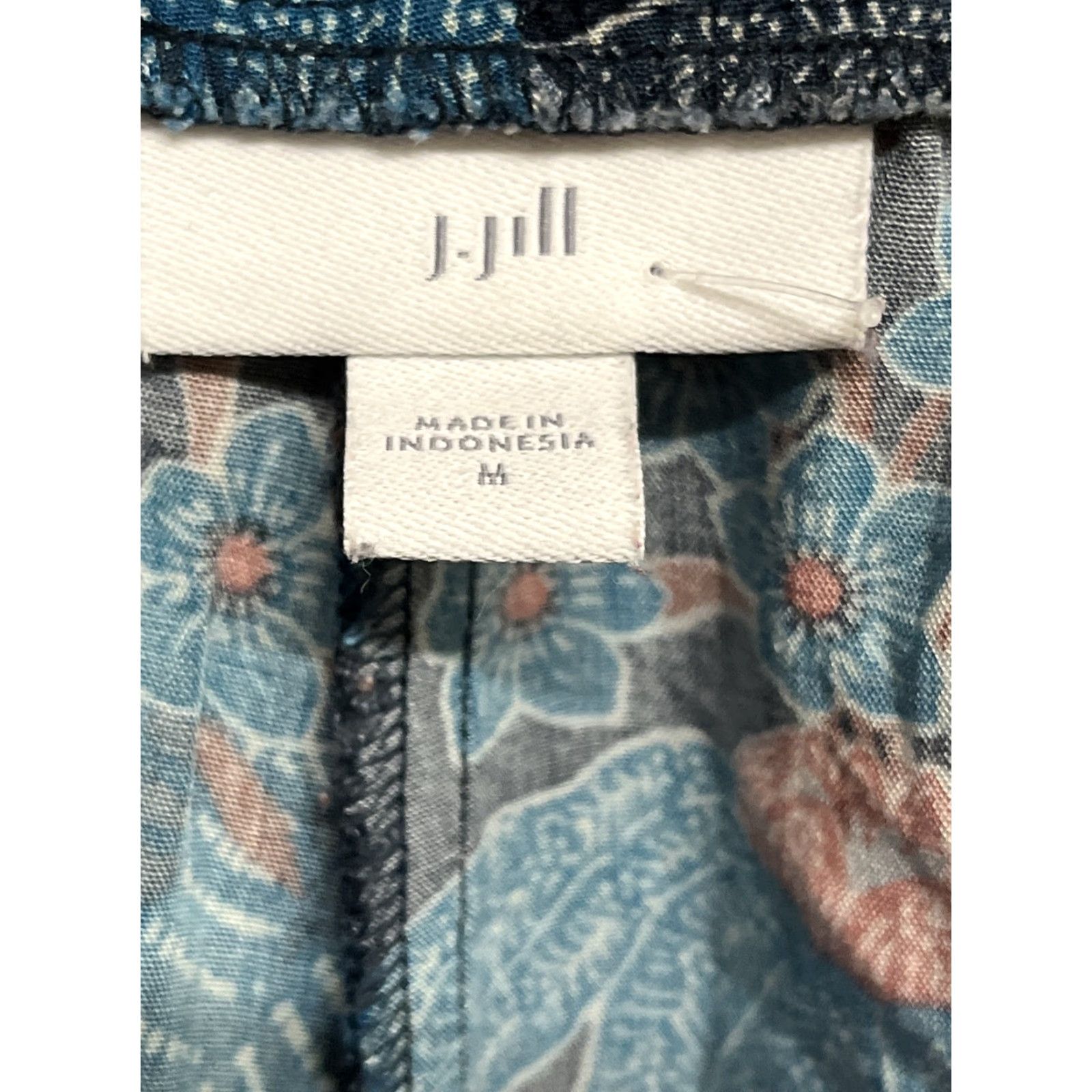J. Jill VINTAGE J. Jill Love Linen Floral Pattern Blouse & Pull on Pants Sz Medium Blue Womens M Floral Pattern Blouse Pants Womens Blu e Love Pattern Size M / US 6-8 / IT 42-44 - 6 Thumbnail
