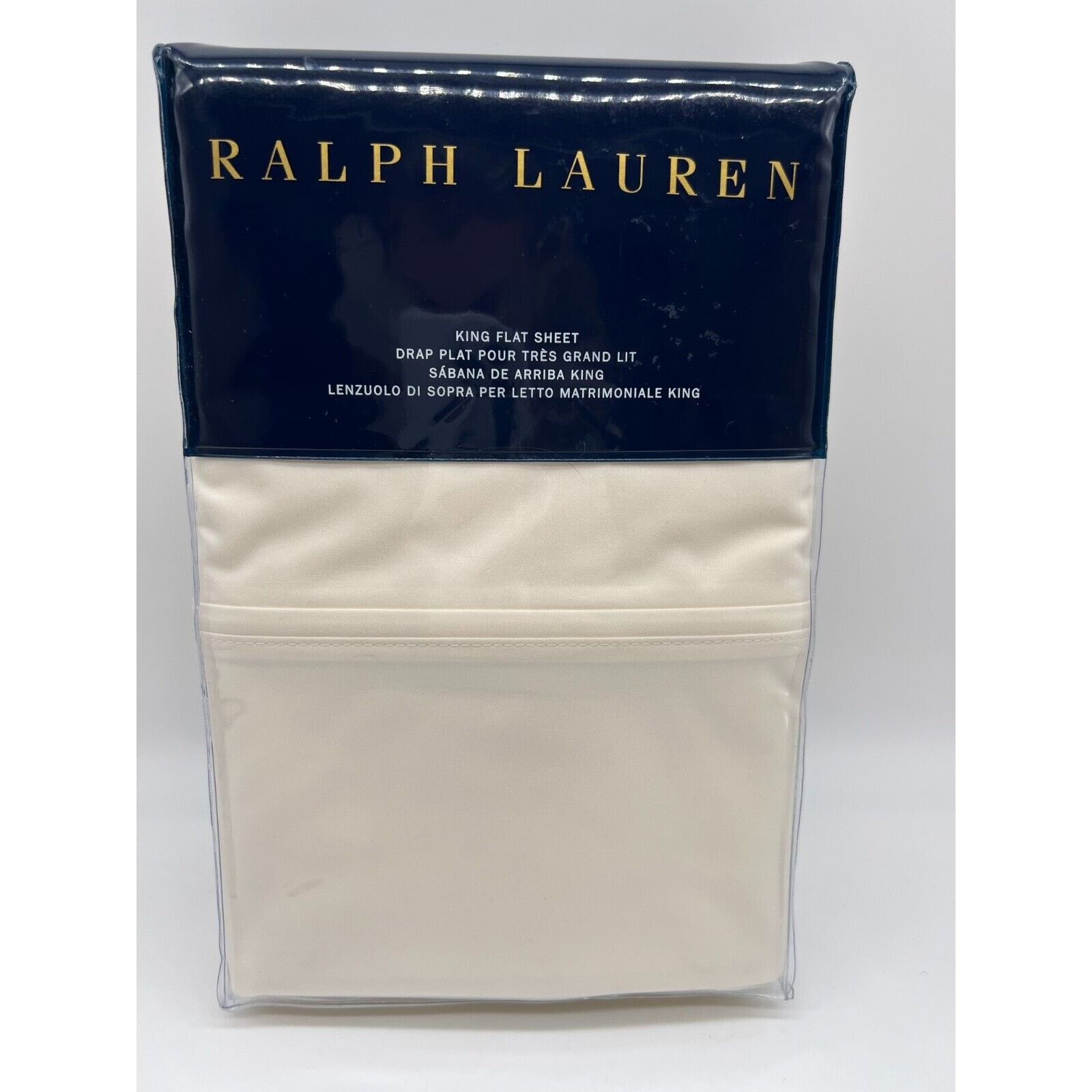 Ralph Lauren Ralph Lauren Solid Percale King Flat Sheet Regata Cream Bed Size ONE SIZE - 7 Thumbnail