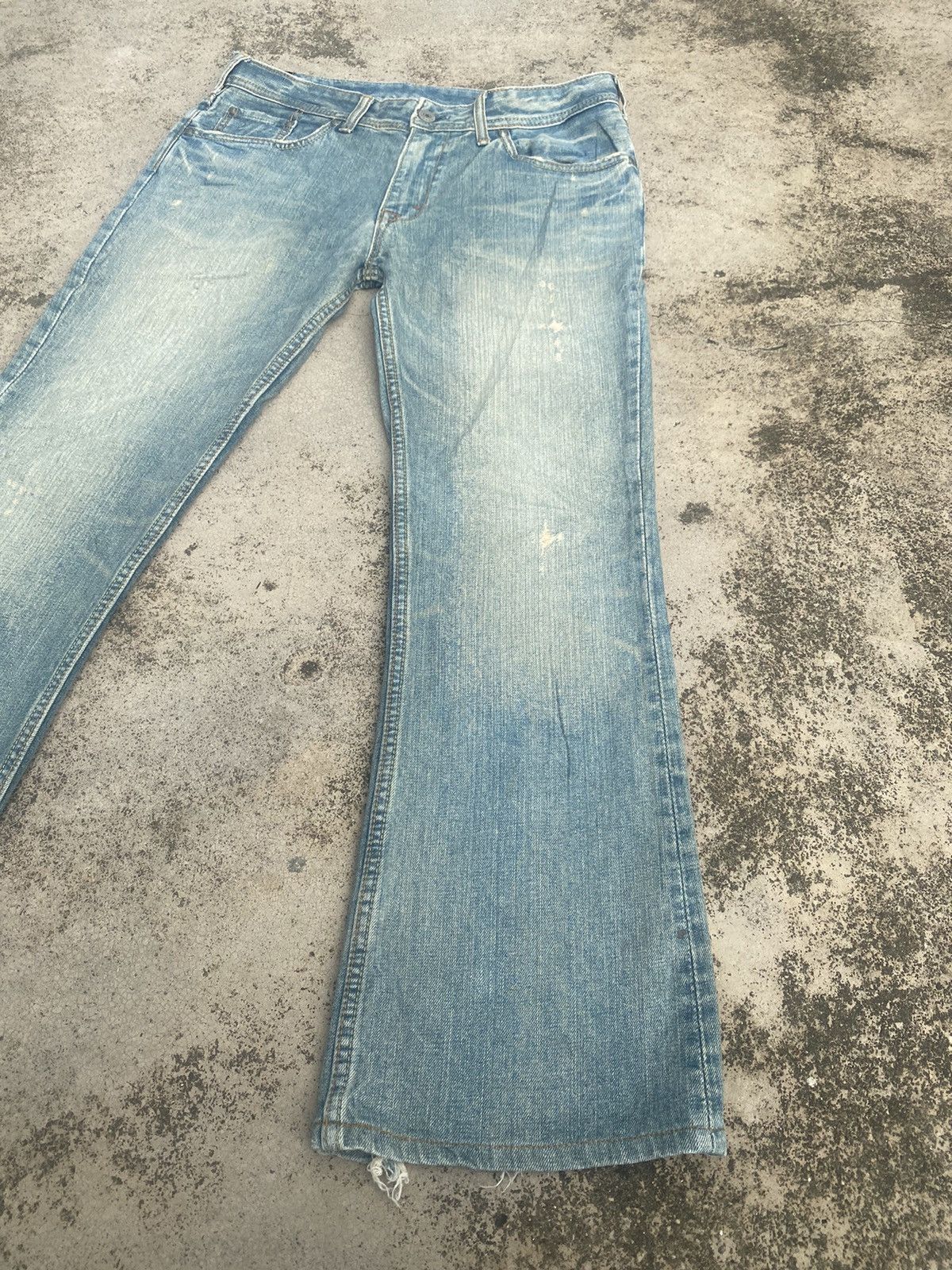 Japanese Brand Flare Jeans Denim Craft Faded Distressed Bootcut Size US 32 / EU 48 - 2 Thumbnail