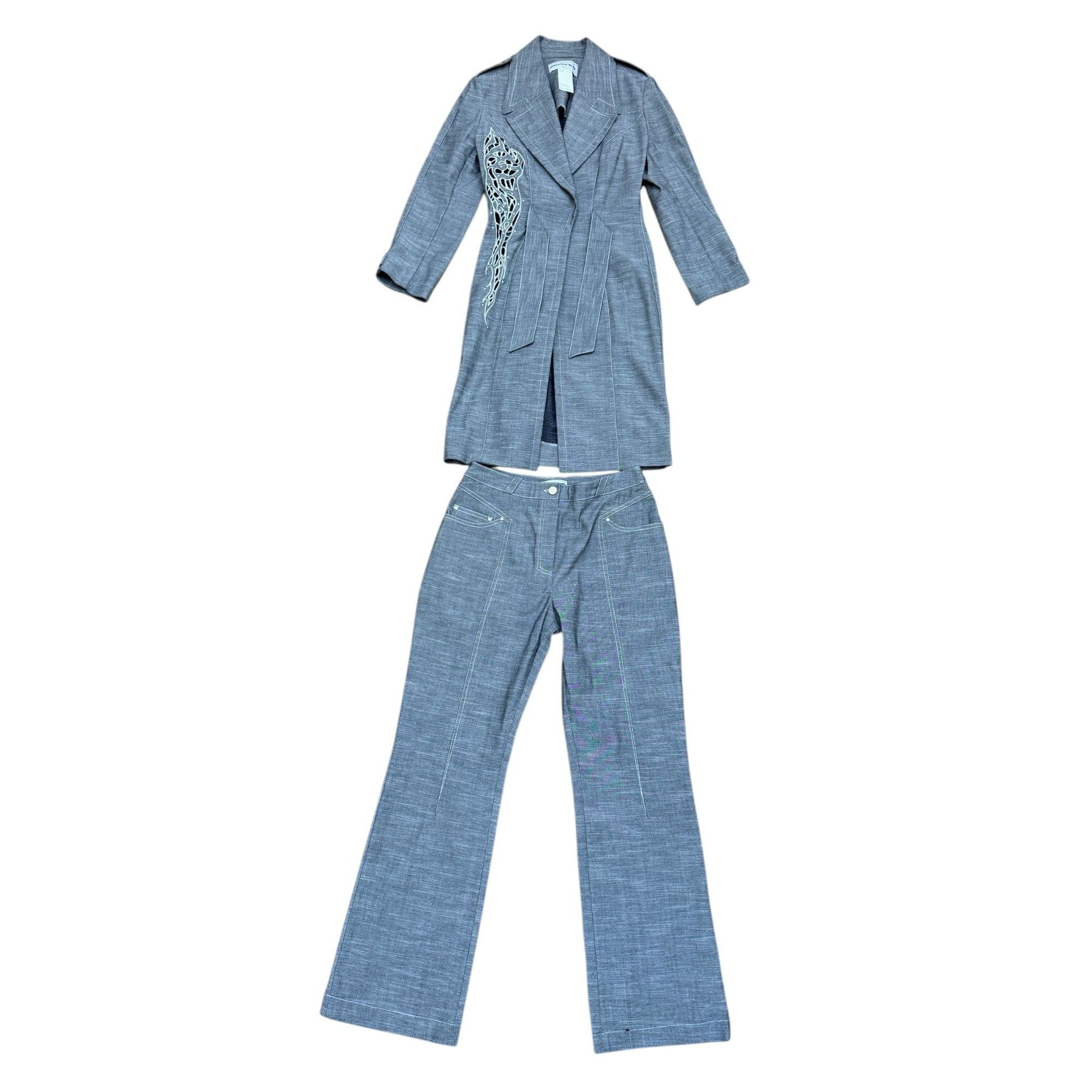 Thierry Mugler Vintage Grey Denim Twin Set Size M / US 6-8 / IT 42-44 - 2 Thumbnail