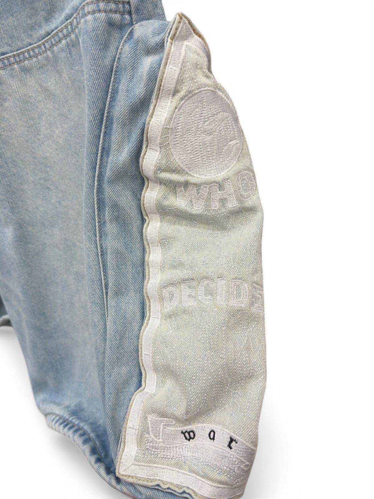 Who Decides War Who Decides War White Blue Denim Shorts Size US 34 / EU 50 - 5 Thumbnail