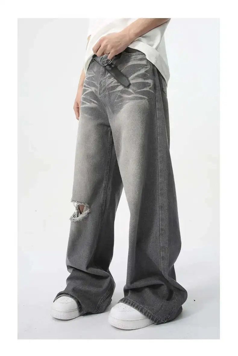 Japanese Brand Wide Lag Washed Baggy Denim Jeans Size US 34 / EU 50 - 8 Thumbnail