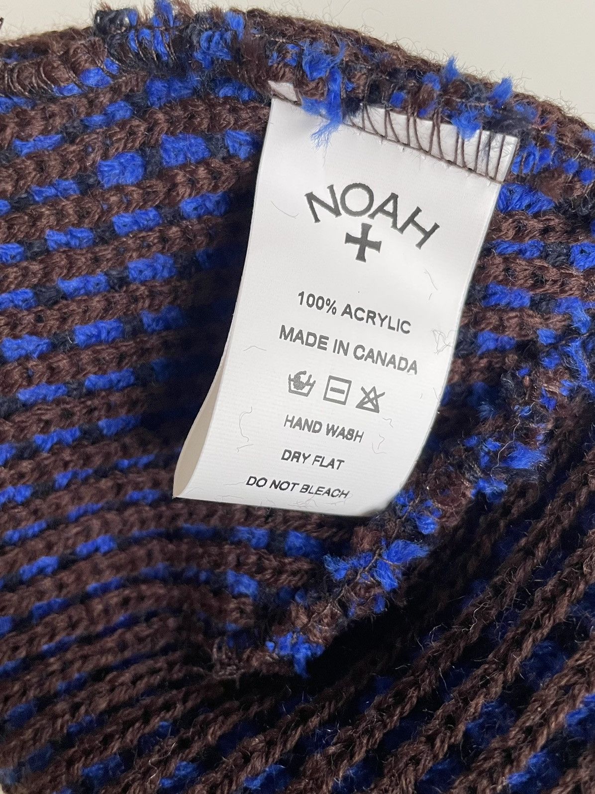 Noah NOAH Tri-Color Beanie BLUE/Brown/Black Size ONE SIZE - 4 Thumbnail