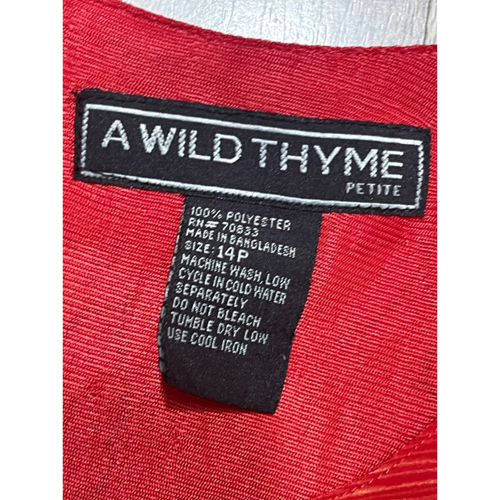Vintage A WILD THYME Dress Women’s 14P Sleeveless Floral Maxi Red Brown, Petite, Casual, Spring Summer Fall, Round Neck, Flower Women Men’s? Size XL / US 12-14 / IT 48-50 - 4 Thumbnail