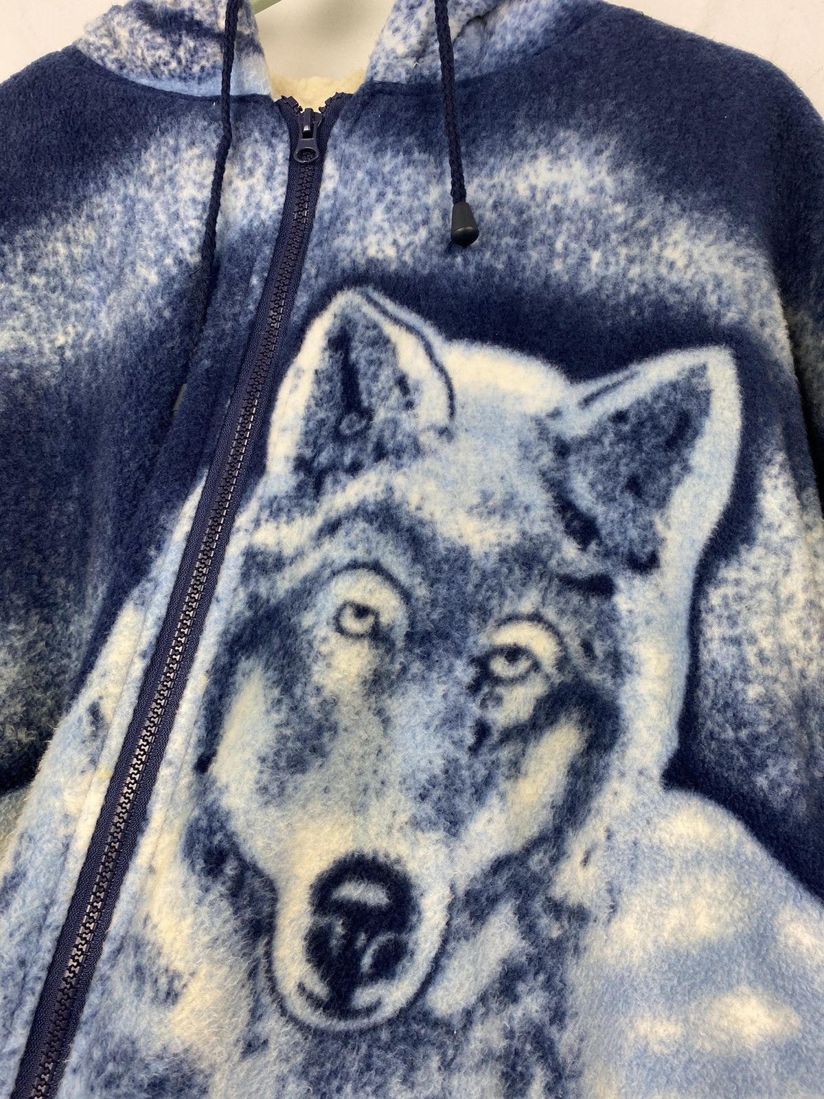 Vintage Vintage Wolf Print Fleece Jacket Y2K Animal like Supreme Size US XXL / EU 58 / 5 - 2 Thumbnail