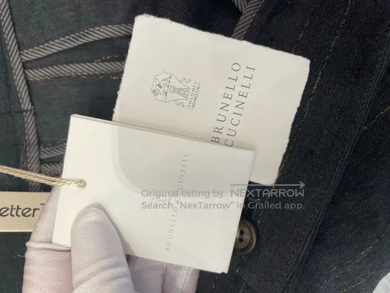 Brunello Cucinelli Brunello Cucinelli Black and Grey Gold Thread New Wool Tro Size 27" / US 4 / IT 40 - 5 Thumbnail