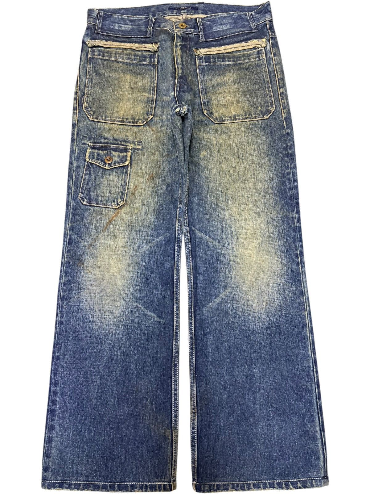 R.Newbold Vintage R Newbold Mud Wash Tactical Style Distress Jeans Size US 31 - 1 Thumbnail