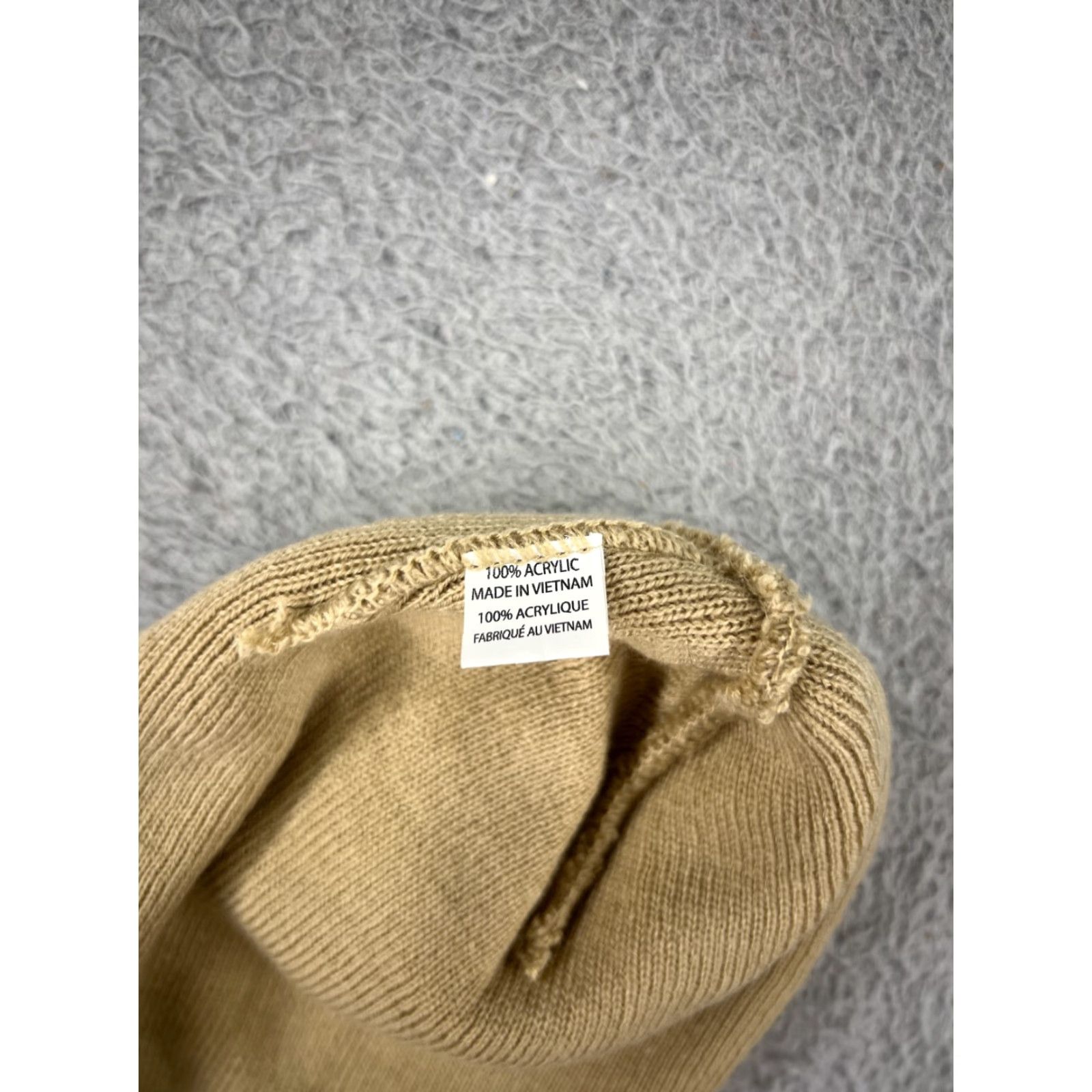 Vintage Baltimore Beanie Hat Adult One Size Beige Black 100% Acrylic Embroidered Beanie Logo Ski Casual Mens Size ONE SIZE - 6 Thumbnail