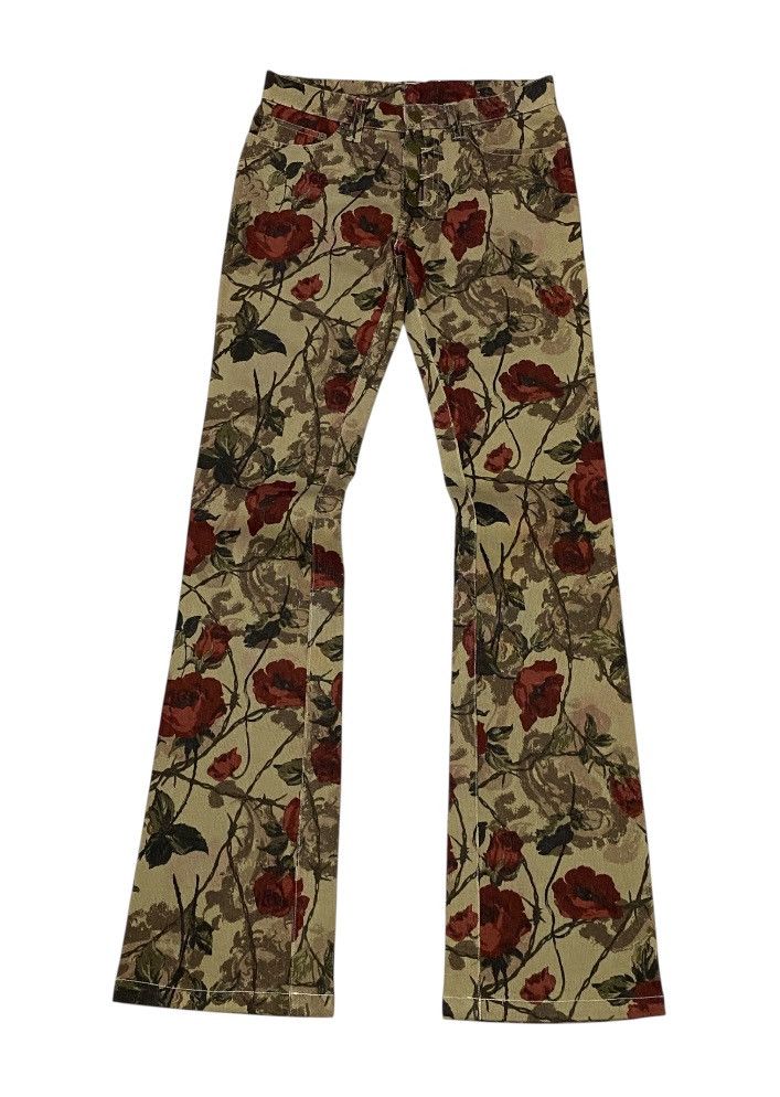 Tornado Mart 💃 Tornado Mart Japan Flare Printed Flower Stretch Jeans Size 28" / US 6 / IT 42 - 2 Thumbnail
