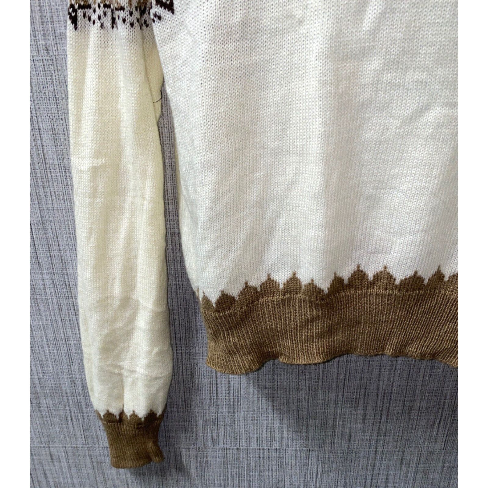Vintage Sierra Pacific Men's Sweater XL Beige Acrylic Crewneck Mens Size US XL / EU 56 / 4 - 3 Thumbnail