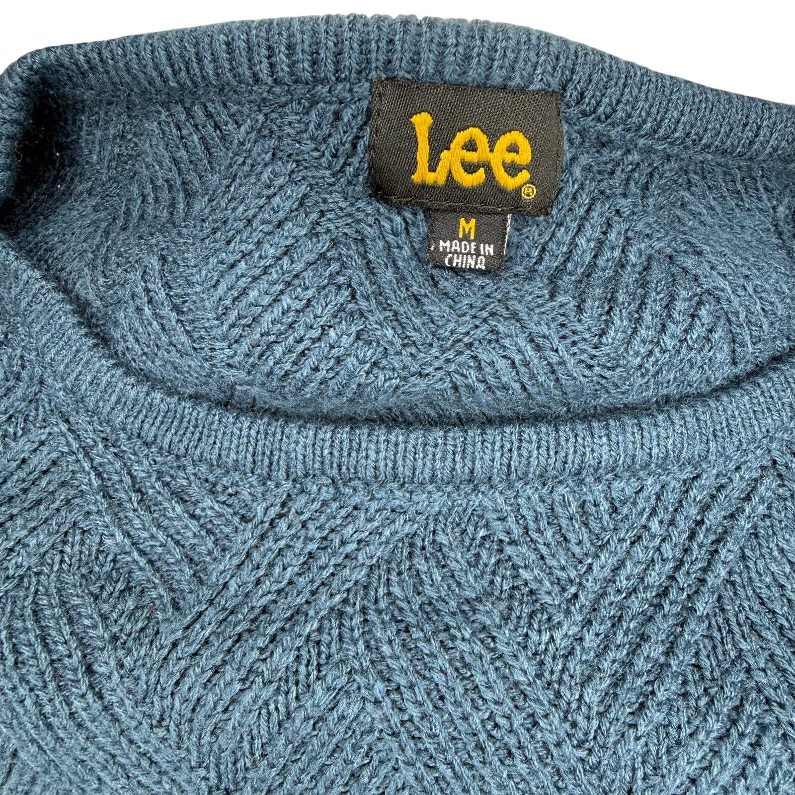 Lee Lee Blue Knit Sweater Medium Textured Minimalist Pullover Size M / US 6-8 / IT 42-44 - 7 Thumbnail
