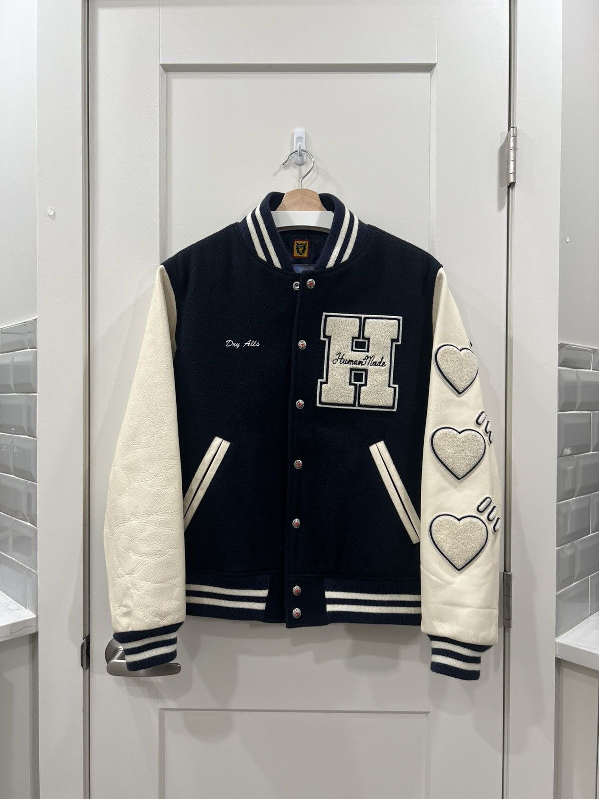 Human Made Varsity Logo Bomber Jacket | Red | FARFETCH TH HUMAN