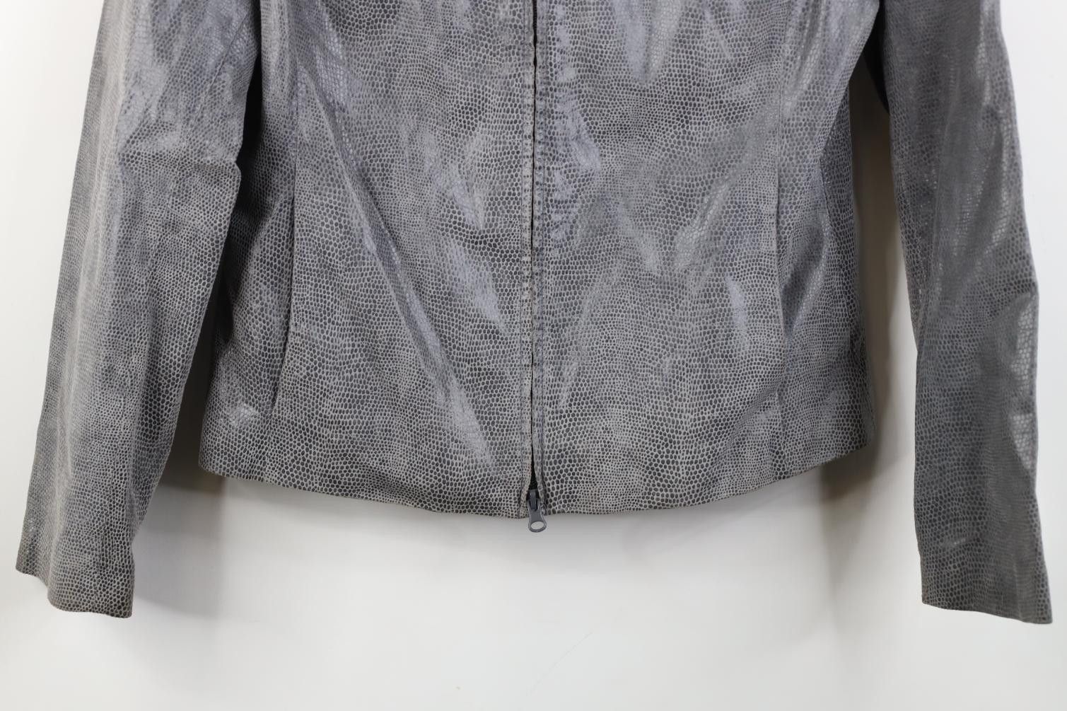 Express Vintage Y2K Express Leather Full Zip Bomber Jacket Gray Size L / US 10 / IT 46 - 3 Thumbnail