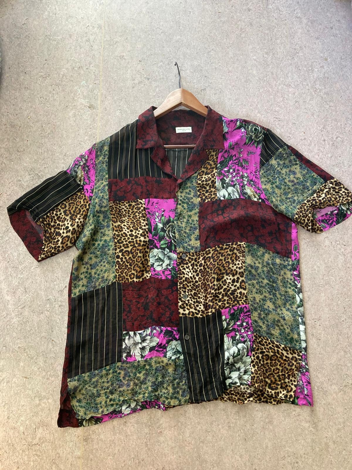 Dries Van Noten Dries Van Noten Leopard Floral Patchwork Shirt 50 L Size US L / EU 52-54 / 3 - 1 Thumbnail