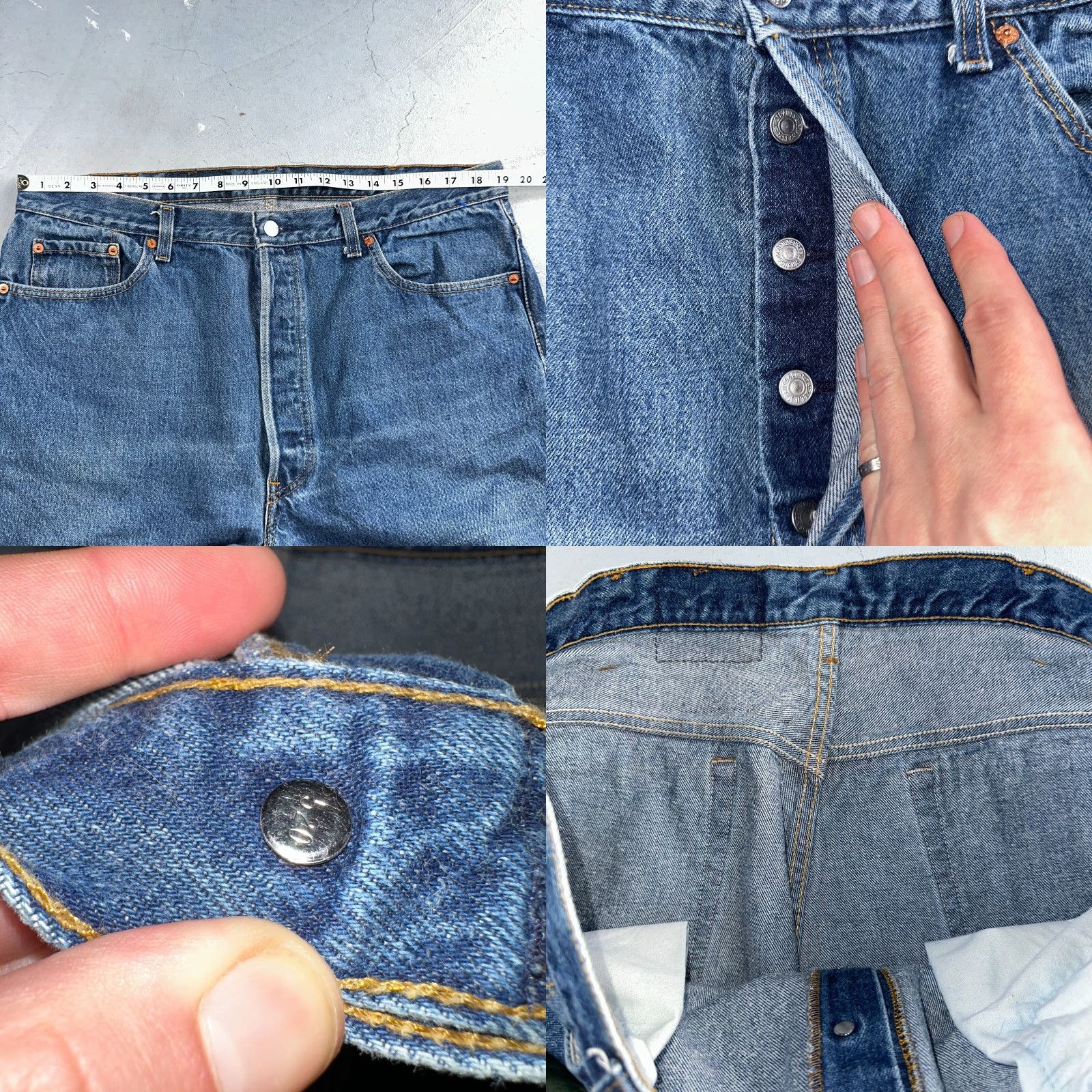 Levi's VINTAGE Levi's 501 Jeans Straight Men Blue 90s USA 40x30 Regular 30 Inseam Classic Mid Rise 10-12 Comfort Button Closure Denim Cotton Size US 40 / EU 56 - 8 Thumbnail