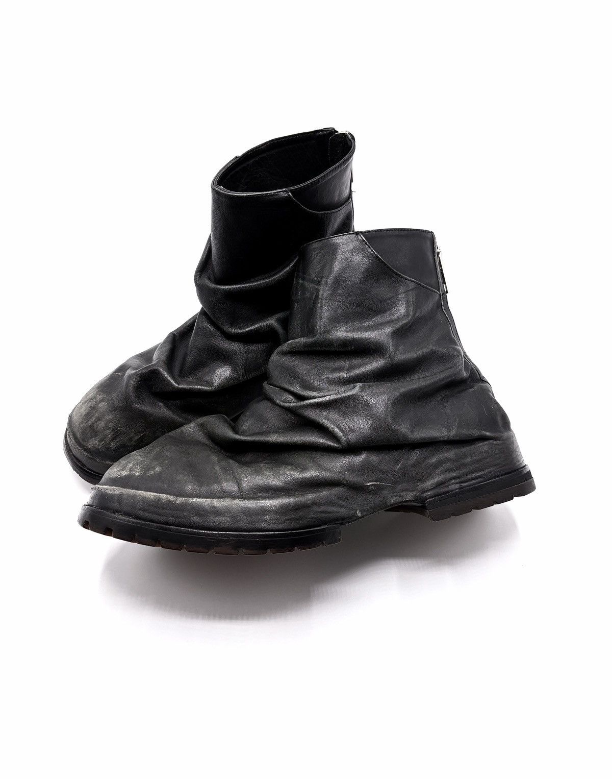 424 424 Marathon Distressed Black Leather Boots Size US 11 / EU 44 - 5 Thumbnail