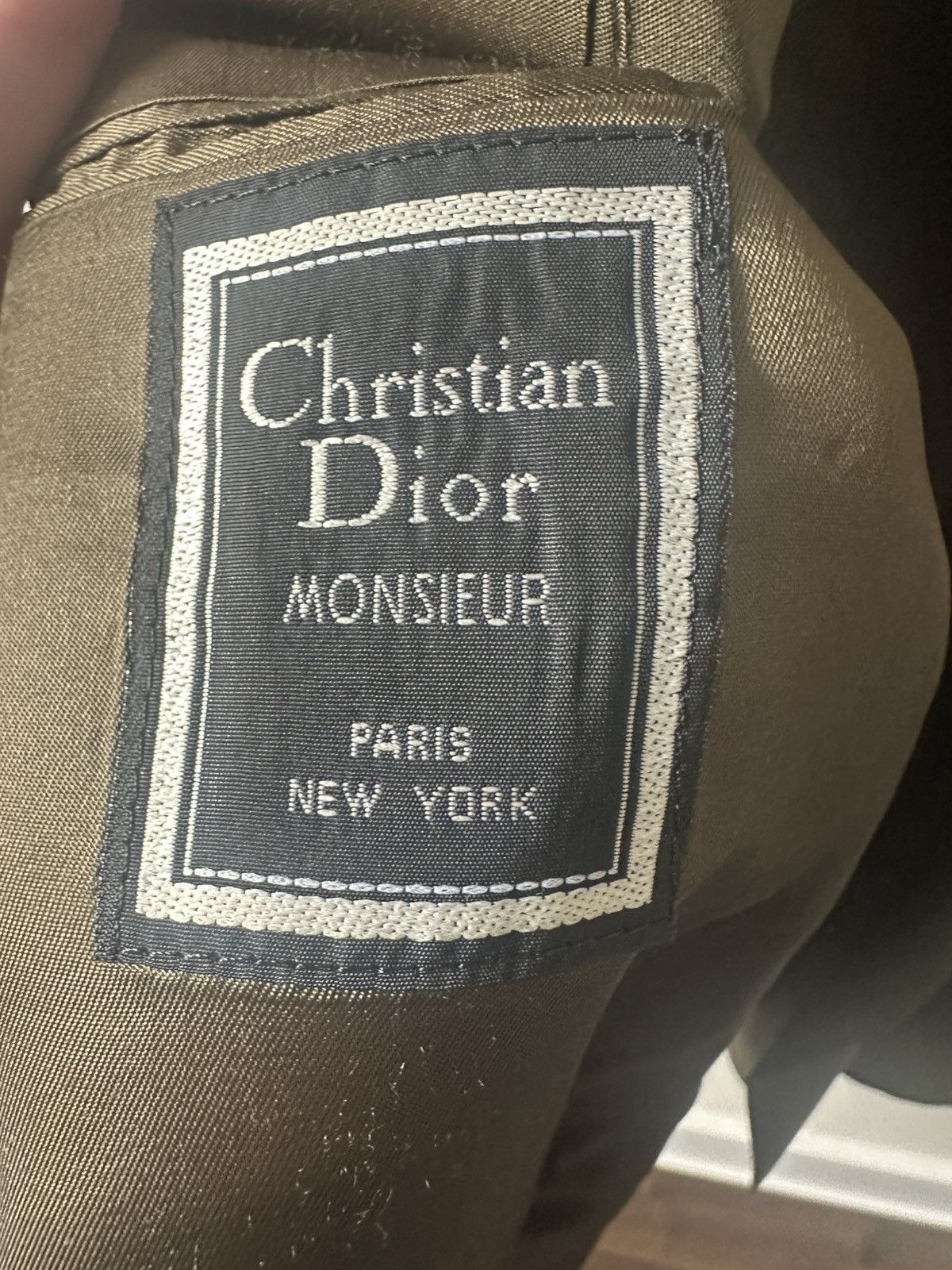 Christian Dior Monsieur Olive Double Breasted Suit Size 42R - 3 Thumbnail