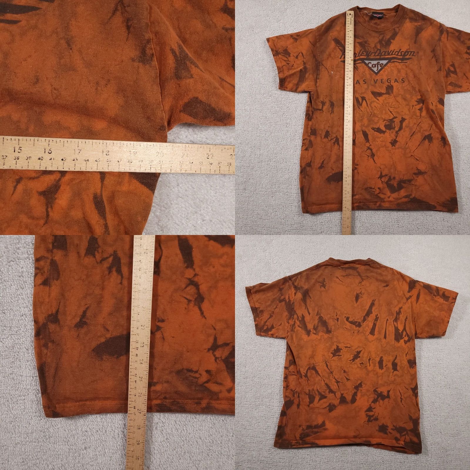 Harley Davidson VINTAGE Harley-Davidson T-Shirt Mens Large Orange Tie Dye Las Vegas Cafe Motorcycle Graphic Print Crew Neck Short Sleeve Logo 90s Mens Size US L / EU 52-54 / 3 - 8 Thumbnail