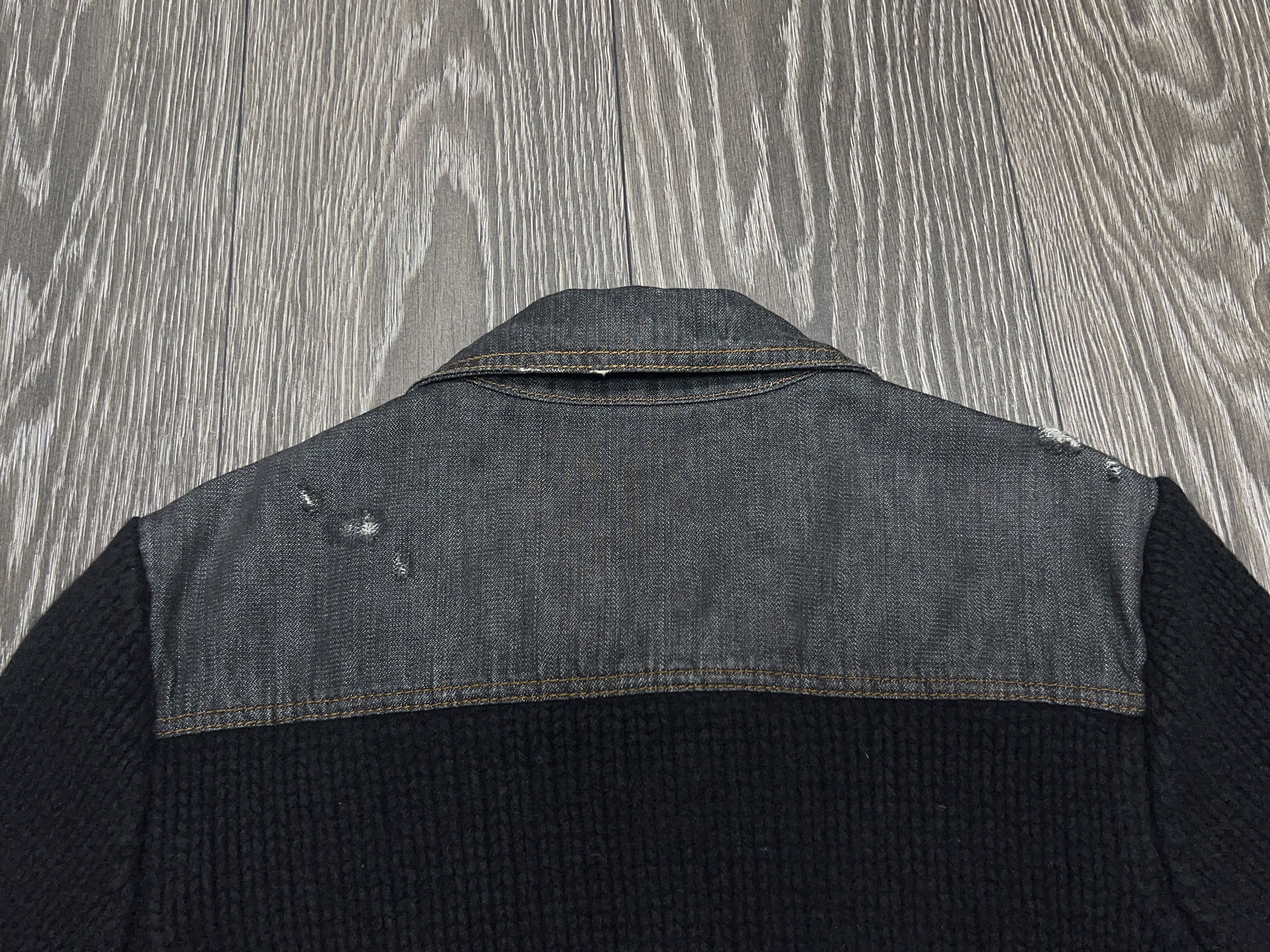 Dolce & Gabbana Mens Distressed Wool Denim Hybrid Jacket Bomber Size US L / EU 52-54 / 3 - 15 Thumbnail