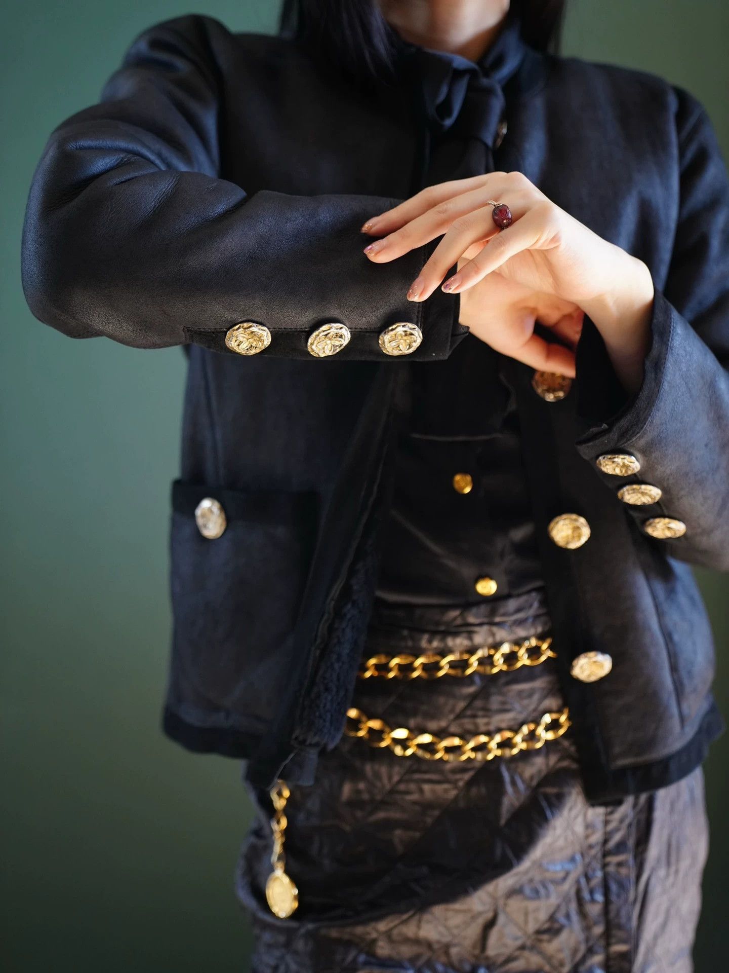 Yves Saint Laurent YSL 90s French Shearling Coat Gold Buttons M Size M / US 6-8 / IT 42-44 - 9 Thumbnail