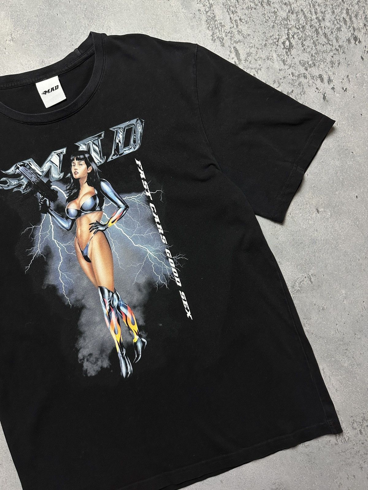 Band Tees MAD Tee Rare Hype Fast Cars Good Sex 3d Racing Rock Band y2k Size US M / EU 48-50 / 2 - 3 Thumbnail