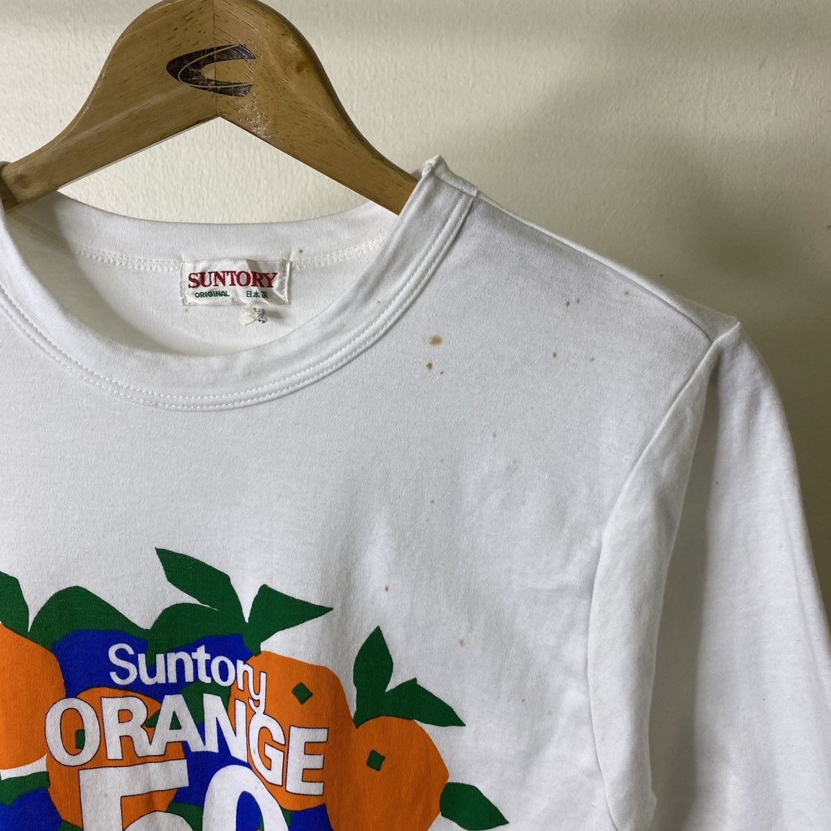 Vintage Vintage 80s Suntory Orange 50 Japanese Drink Promo Tshirt Size US XS / EU 42 / 0 - 3 Thumbnail
