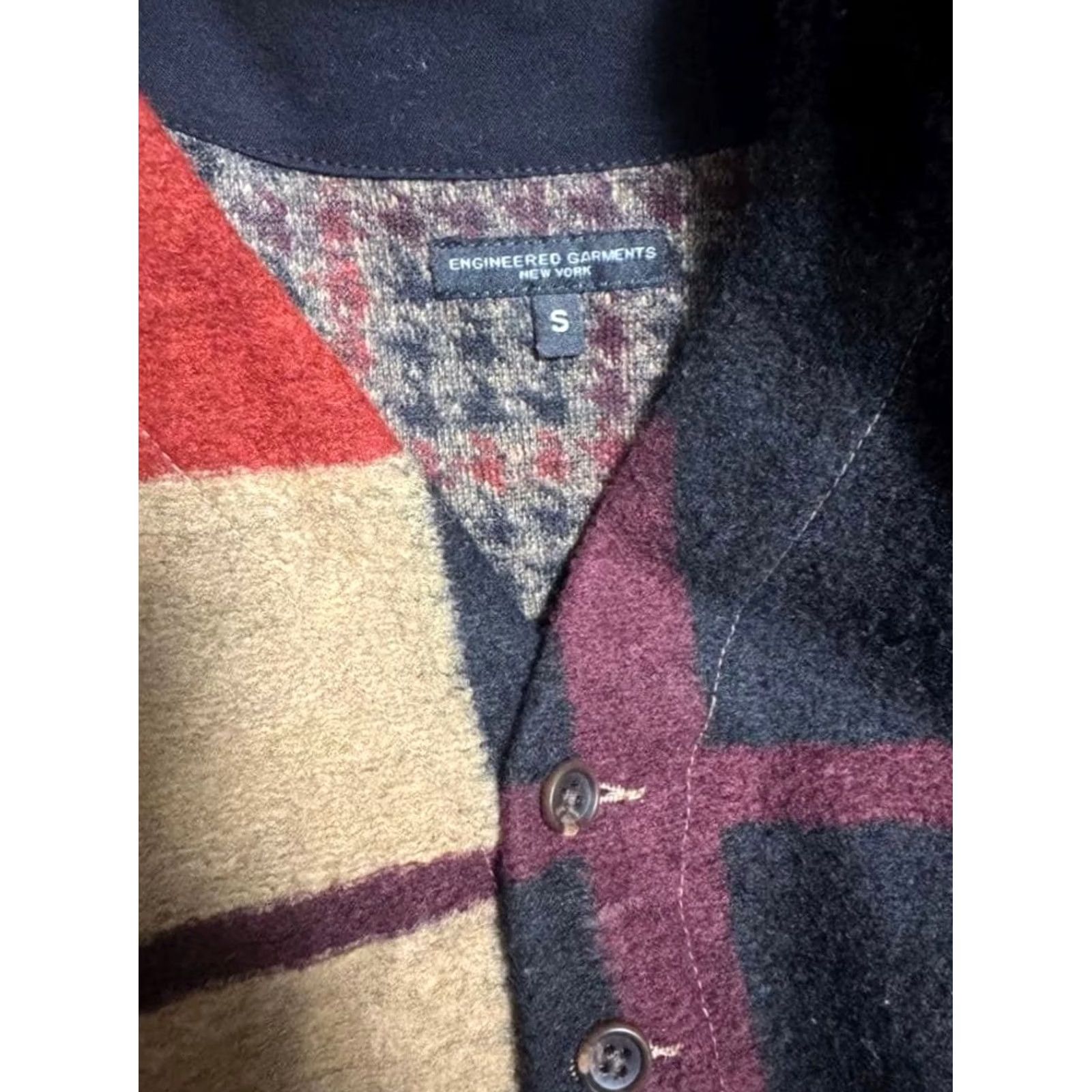 Engineered Garments ENGINEERED GARMENTS KNIT VEST Size S Tan/Black MULTI CHECK Men's Pre-owned Size US S / EU 44-46 / 1 - 3 Thumbnail