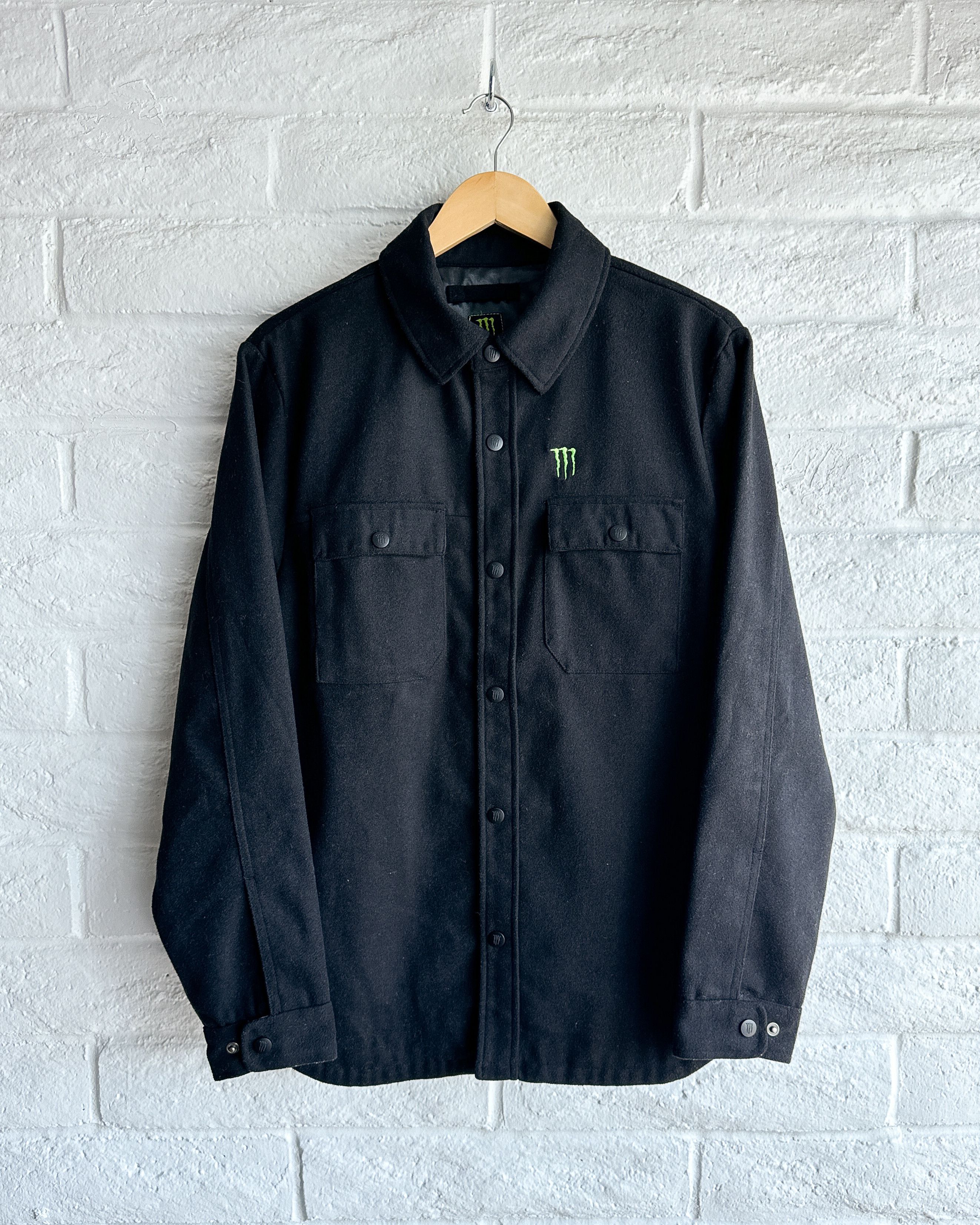 Vintage Vintage 2000s Monster Energy Thick Wool Flannel Shirt Y2K Size US M / EU 48-50 / 2 - 2 Thumbnail