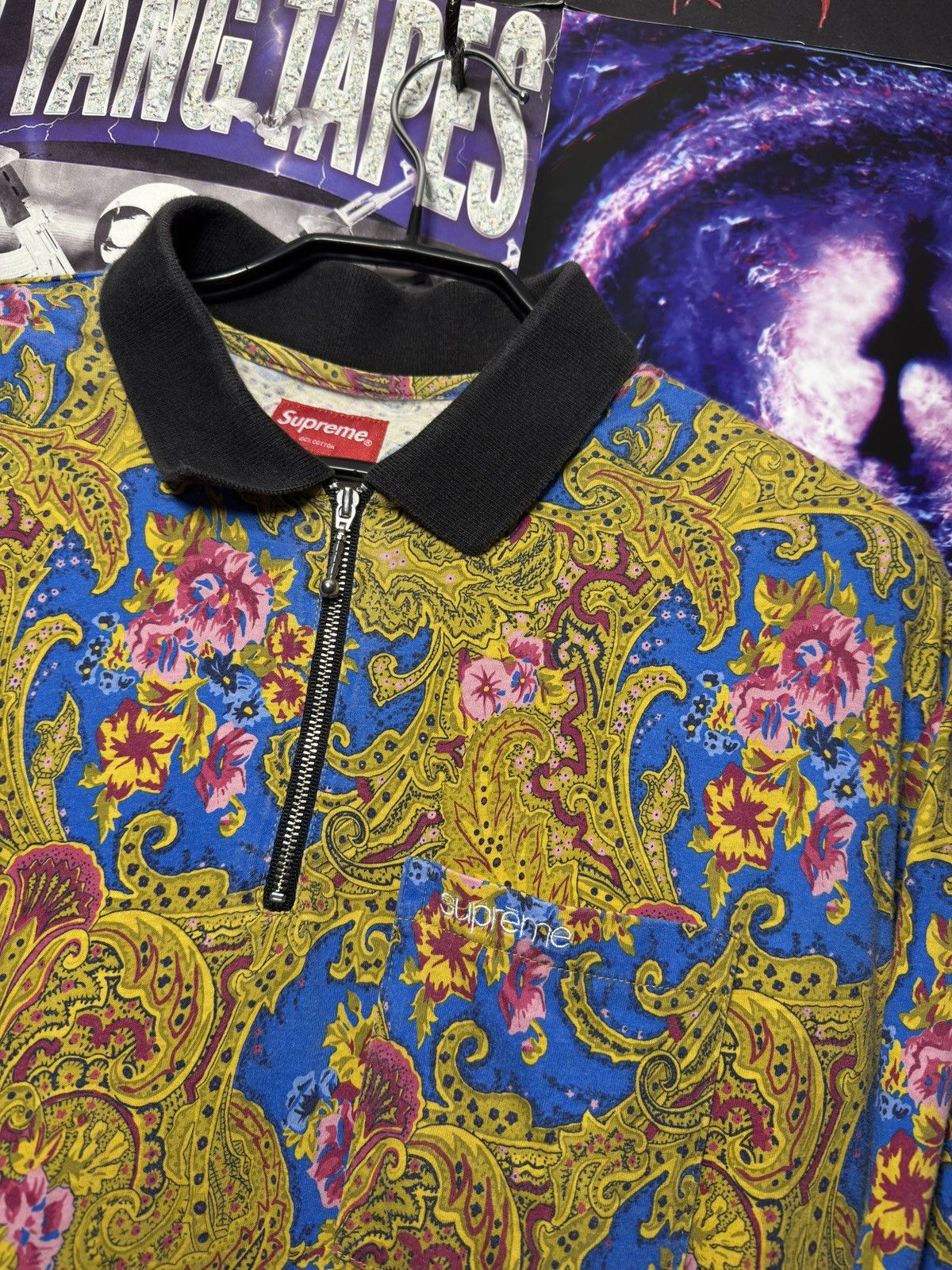 Supreme Supreme Floral Paisley Zip Polo Long Sleeve Size US M / EU 48-50 / 2 - 2 Thumbnail